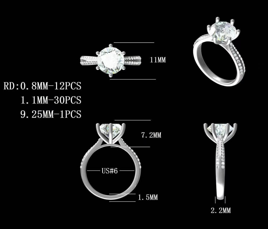 3.2ct Lab-Grown Diamond Solitaire Ring in 18K Gold