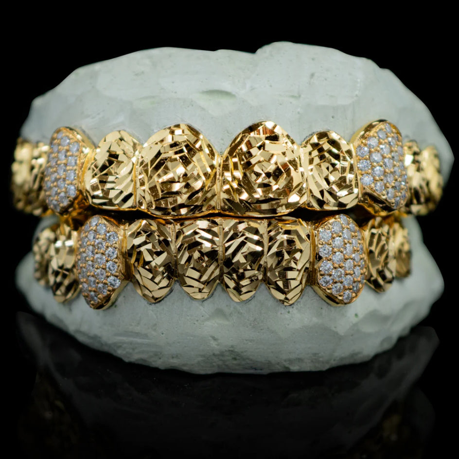 Custom 8 on 8 VVS Moissanite Grillz | Rose Flower Design