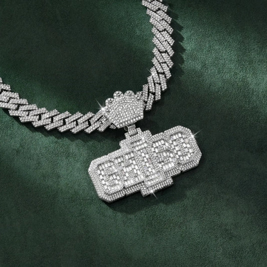 Custom GHISO Iced Out Pendant – Custom Moissanite Pendant