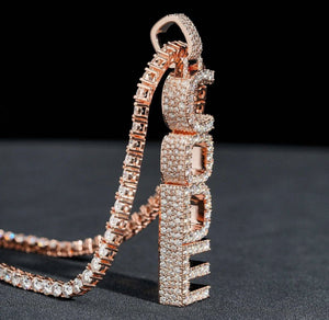 Custom Hip Hop Moissanite Vertical Stack Pendant