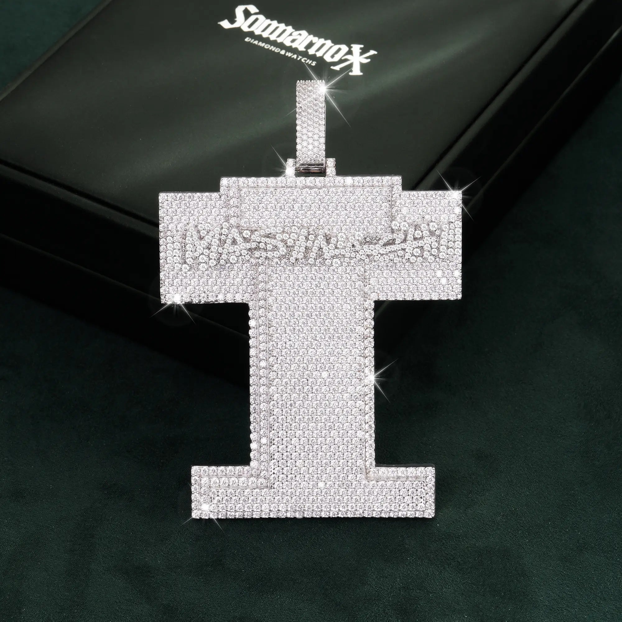 Custom “I” Letter Pendant – Fully Iced Statement Charm by Sommarnox