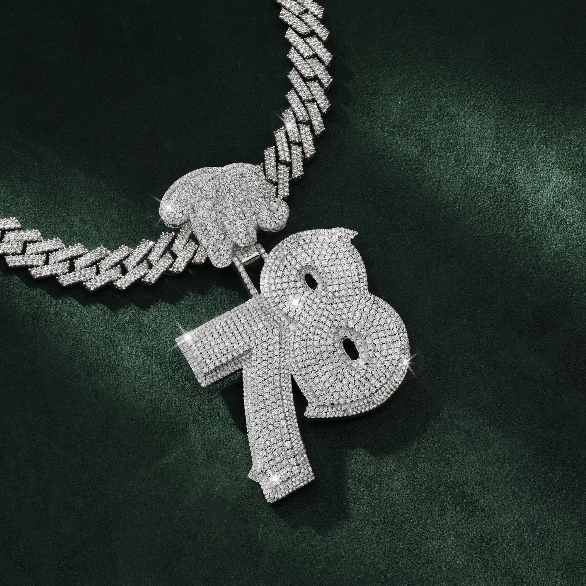 Heavy Iced 78 Number Custom Pendant – Drip Flooded Moissanite Bling Statement Charm