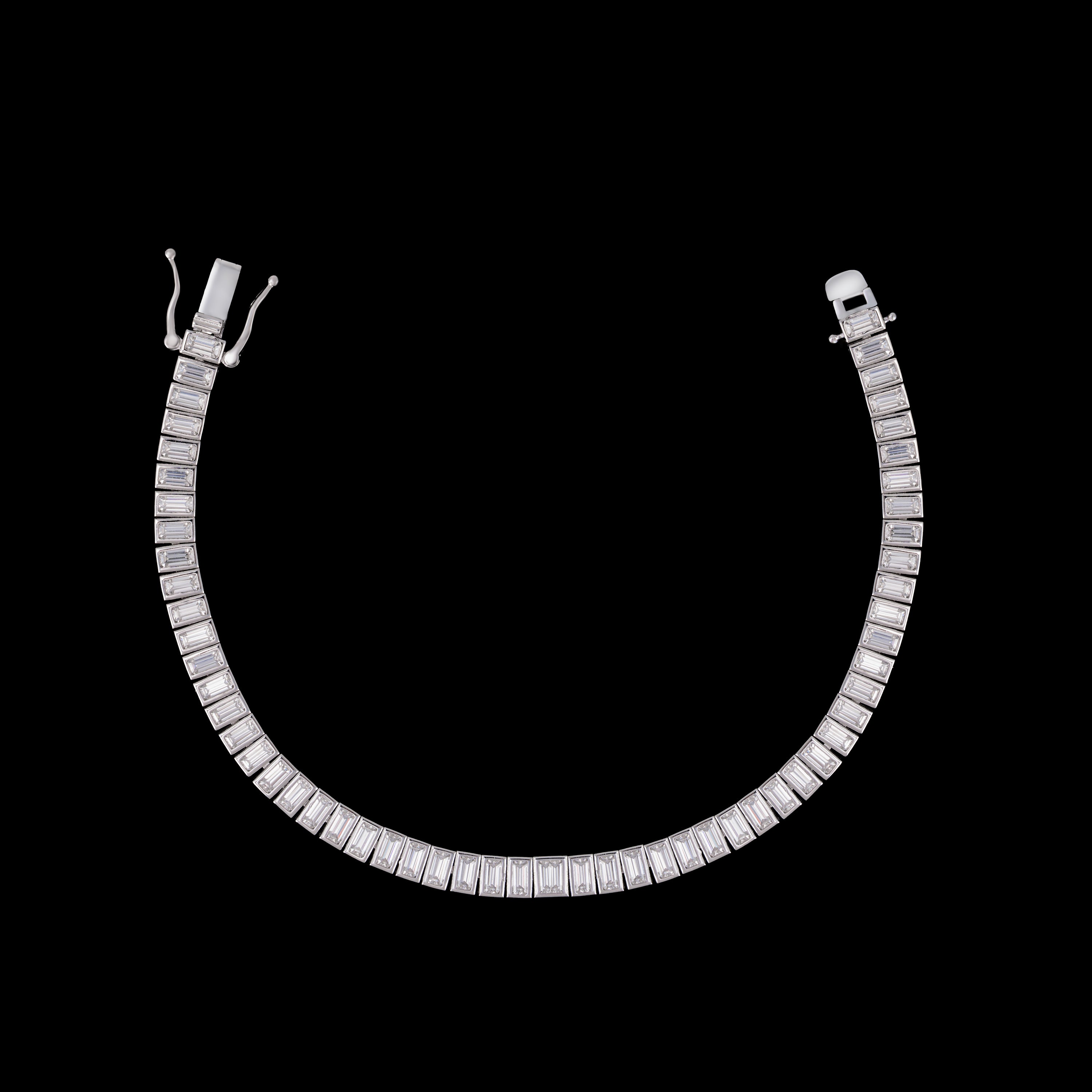 2×4MM Baguette Cut Moissanite Tennis Bracelet – alternate product view 6