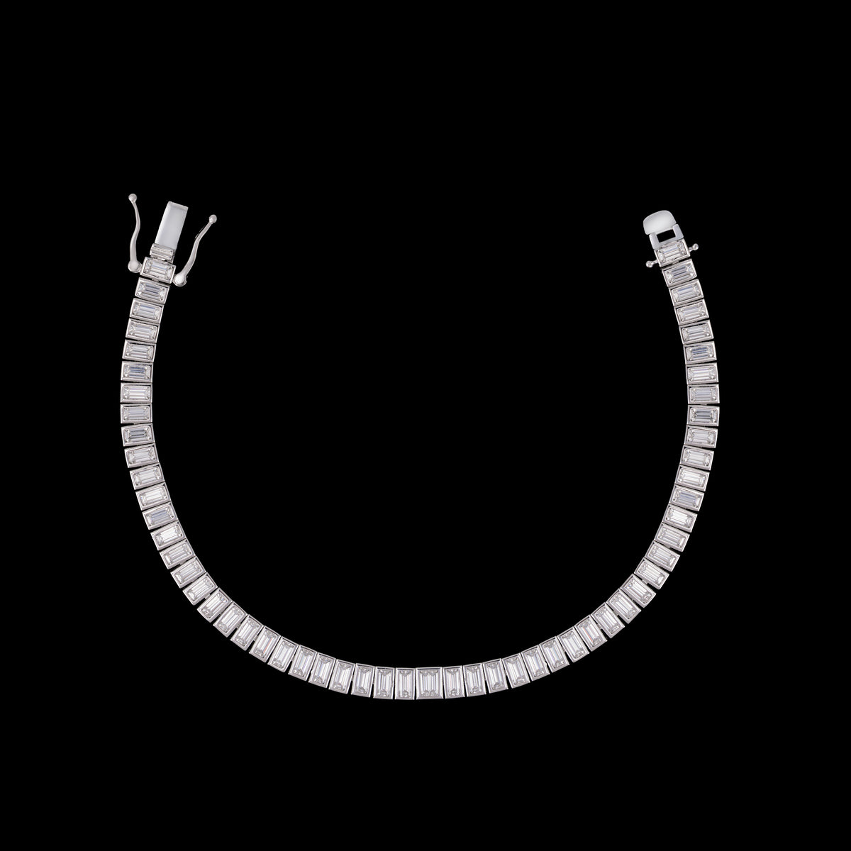 2×4MM Baguette Cut Moissanite Tennis Bracelet – alternate product view 6