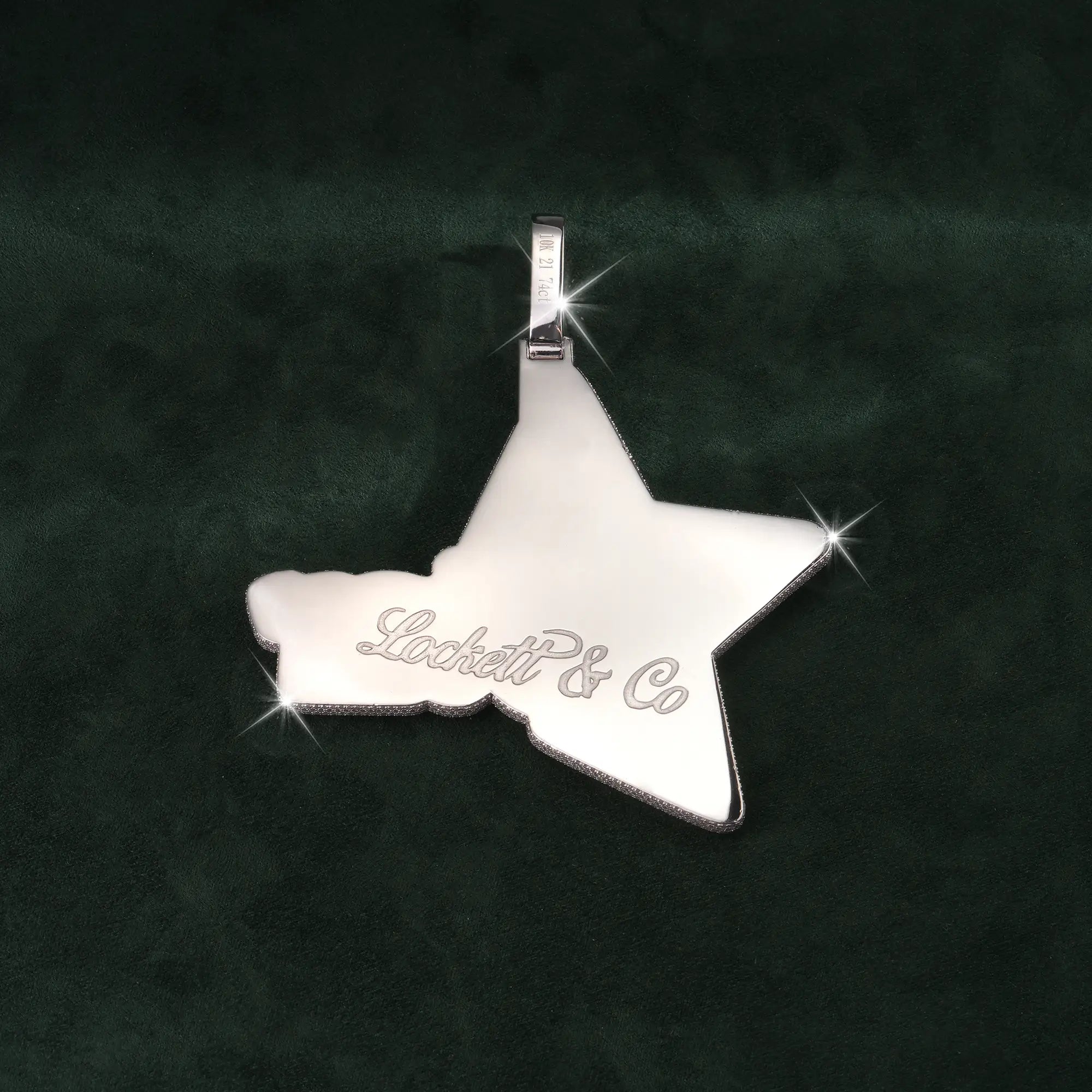 Custom Iced Out 5tar Star Pendant Full Pave Moissanite – alternate product view 4