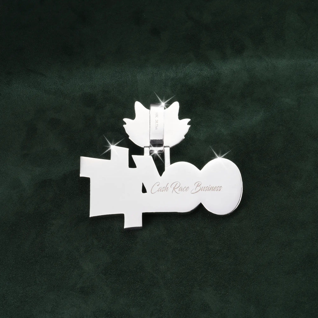 Custom Iced-Out “GO4iT” Fox Pendant – Bling Hip Hop Letter Charm