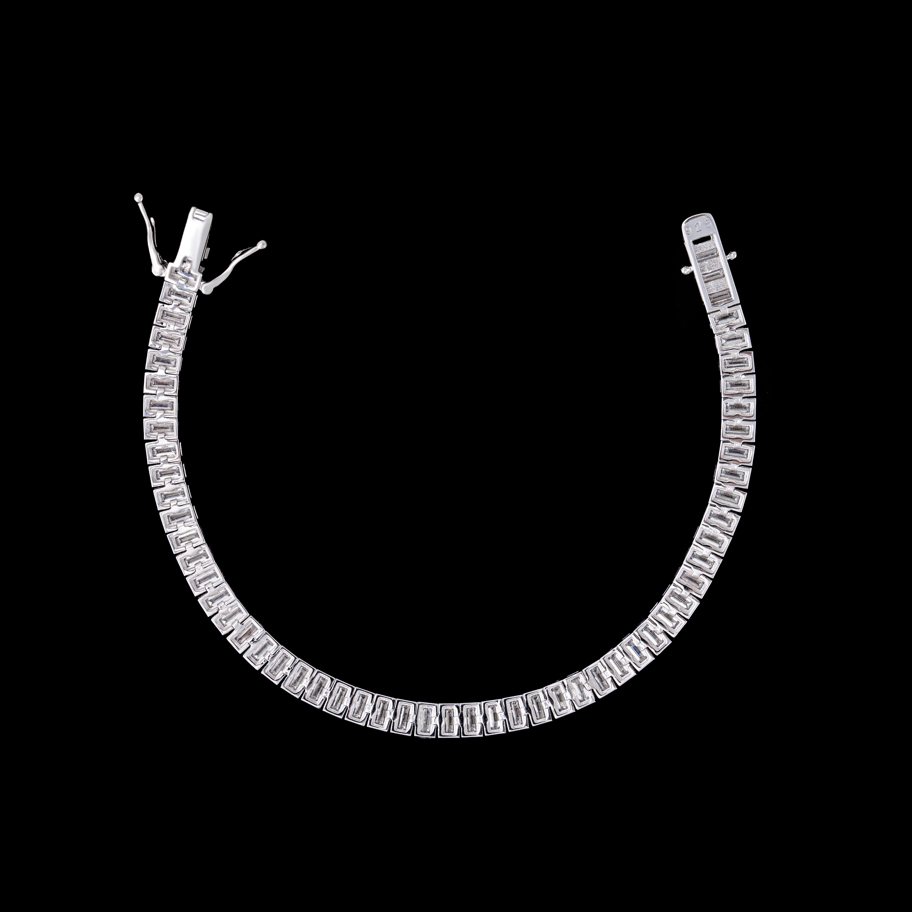 2×4MM Baguette Cut Moissanite Tennis Bracelet – alternate product view 7