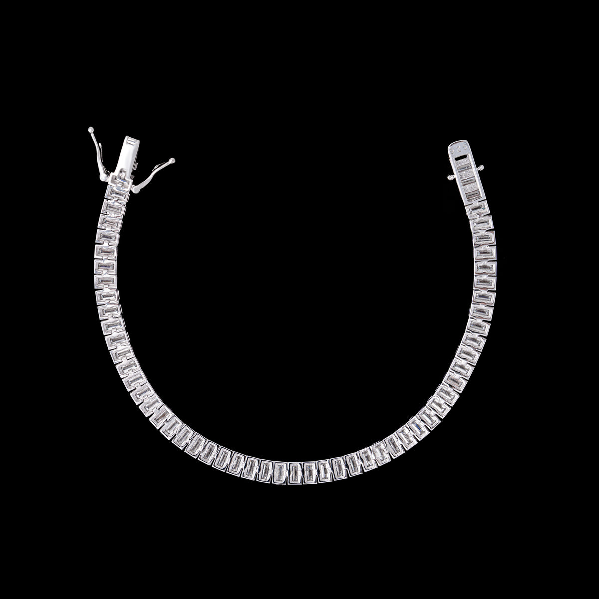 2×4MM Baguette Cut Moissanite Tennis Bracelet – alternate product view 7