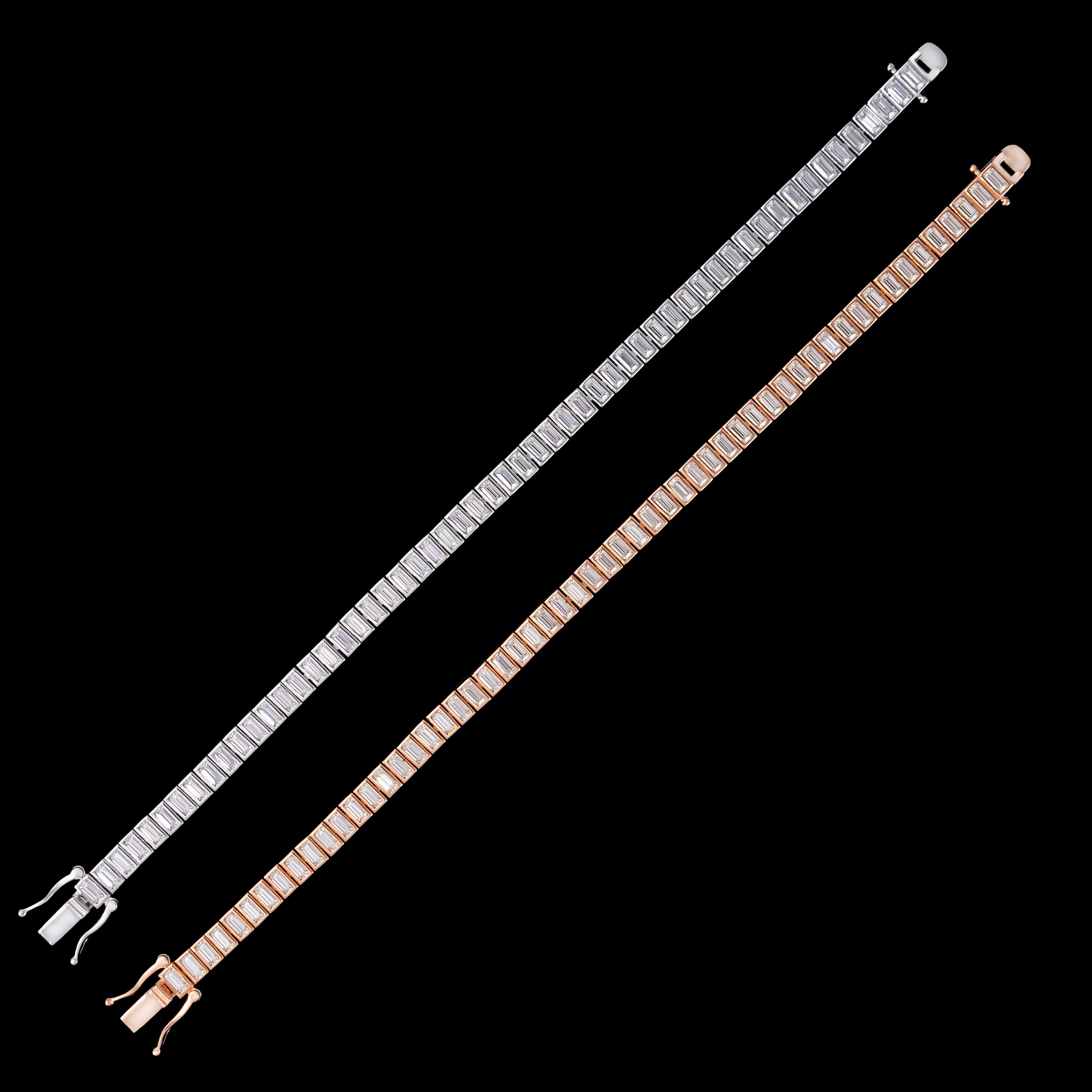 2×4MM Baguette Cut Moissanite Tennis Bracelet – alternate product view 8