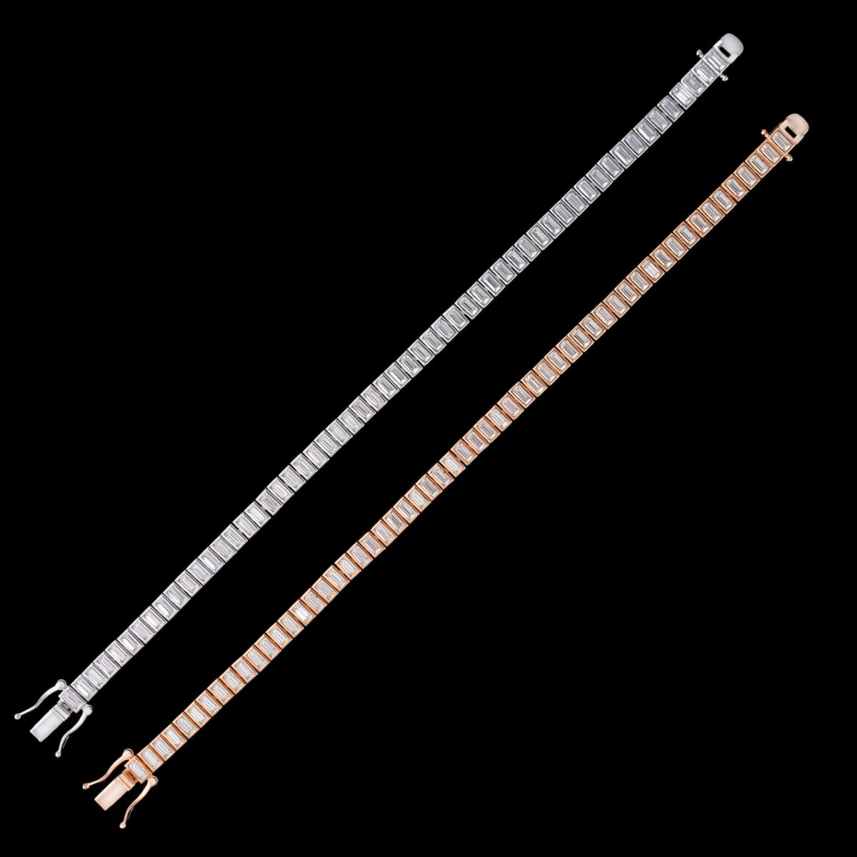 2×4MM Baguette Cut Moissanite Tennis Bracelet – alternate product view 8
