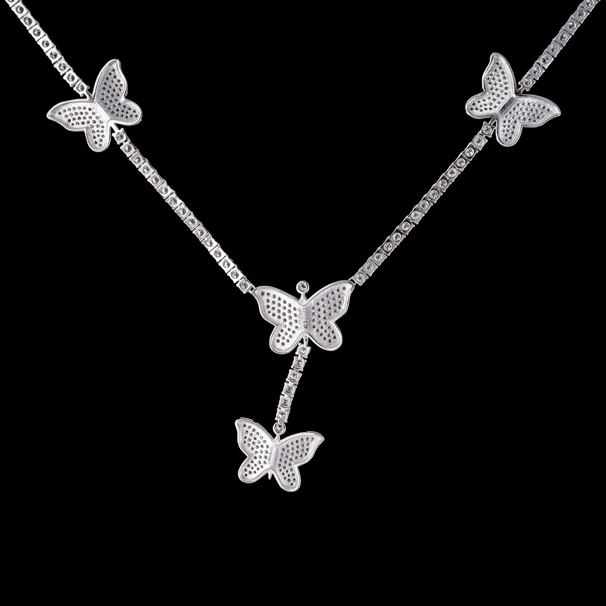 3MM Butterfly Moissanite Tennis Chain Necklace – alternate product view 6