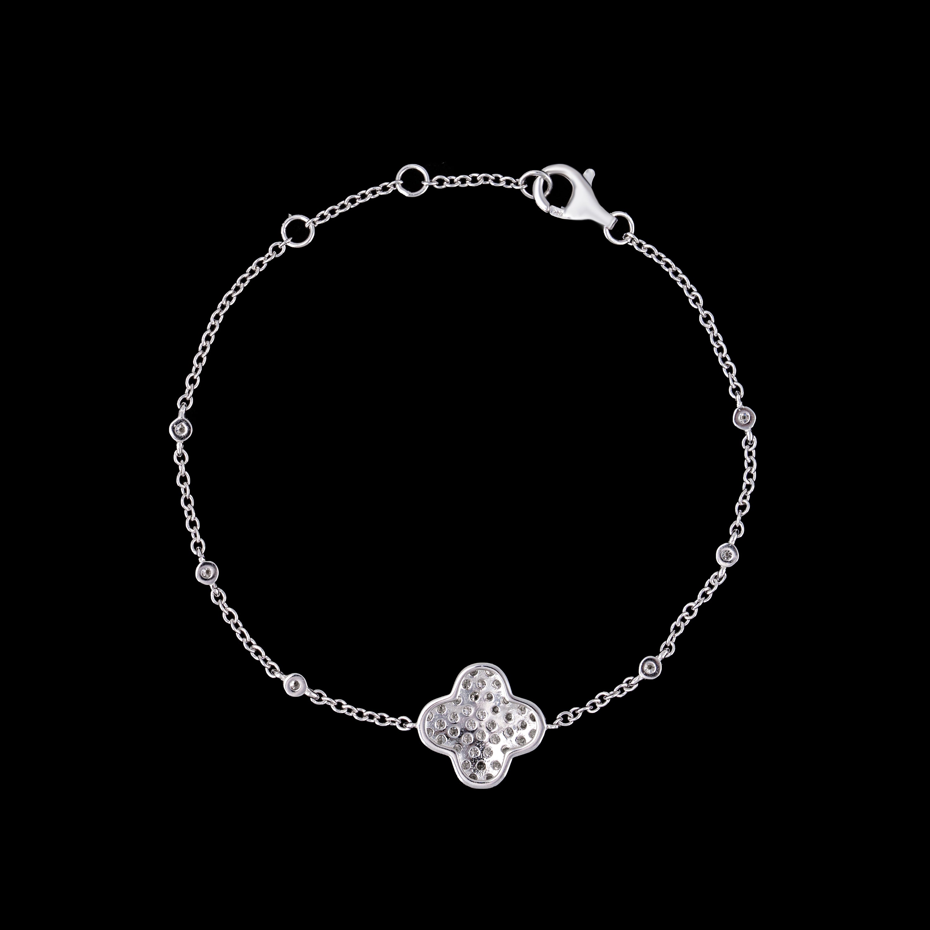 Moissanite Clover Bracelet – Dainty Iced Out Chain Bracelet – alternate product view 5