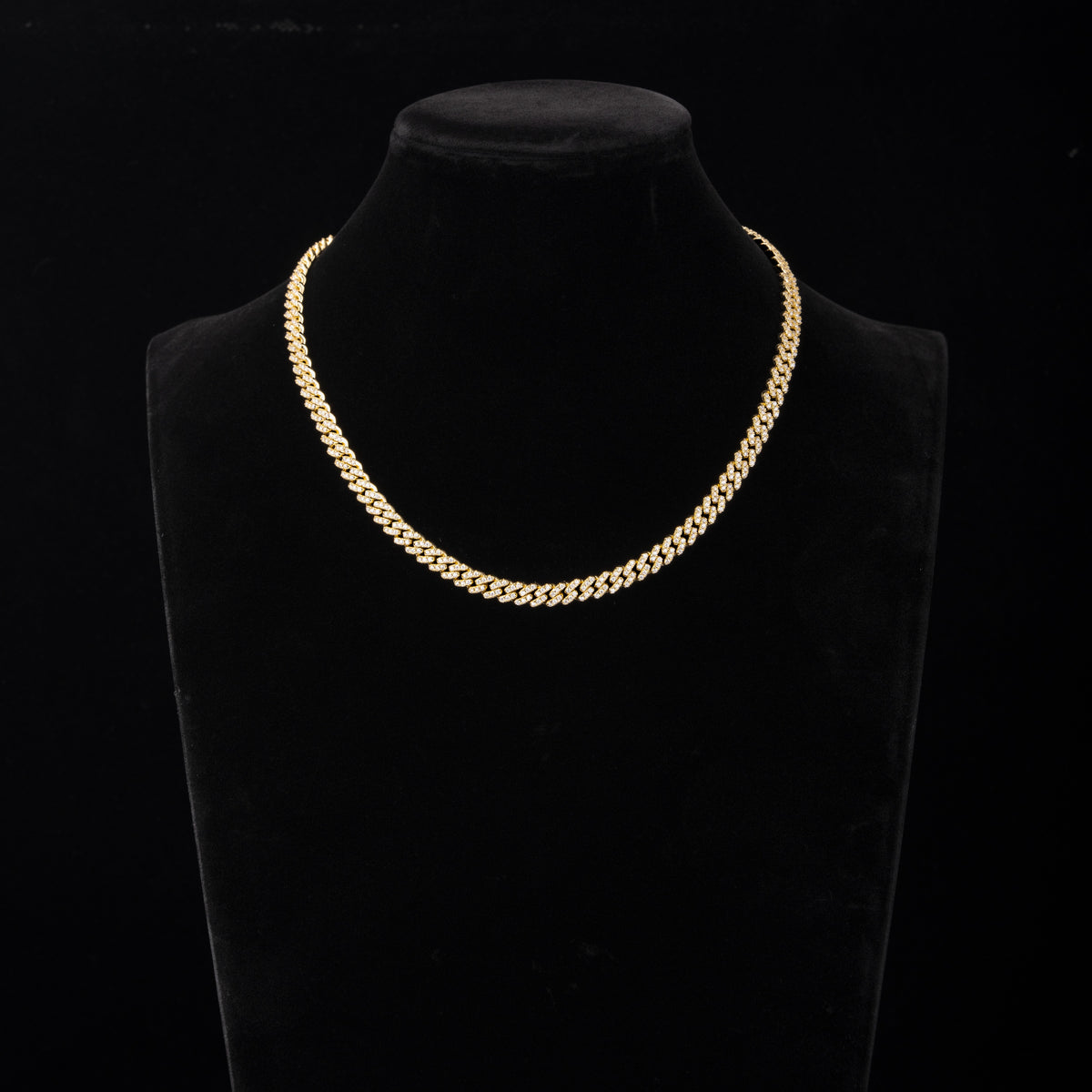 6.5MM 1 Row Stone Cuban Chain Moissanite Necklace & Bracelet – product view