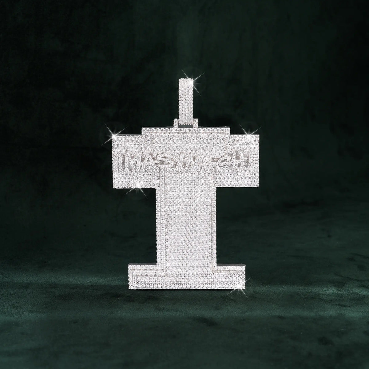 Custom “I” Letter Pendant – Fully Iced Statement Charm – alternate product view 2
