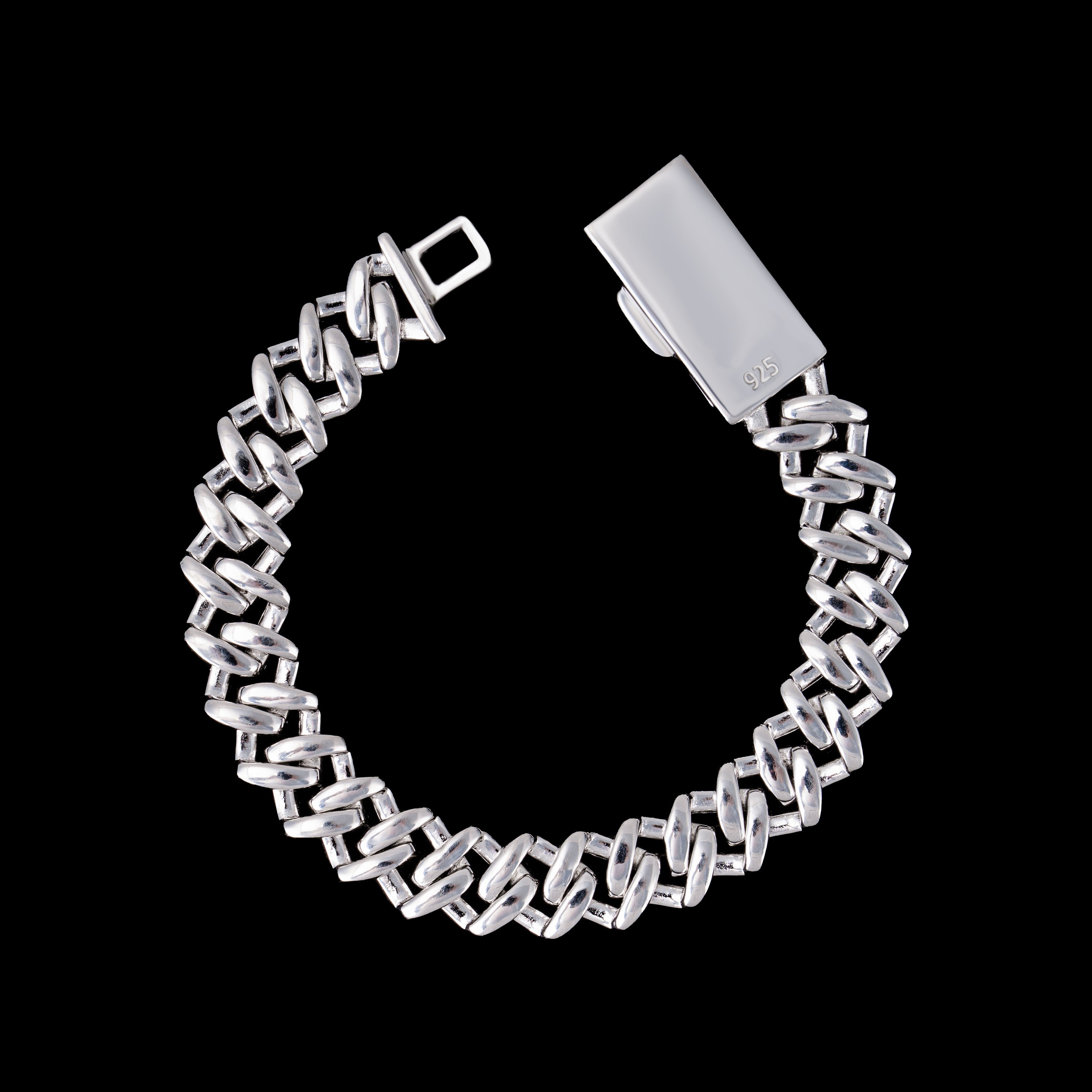 12MM 2 Row Stone Cuban Chain Moissanite Necklace – product view