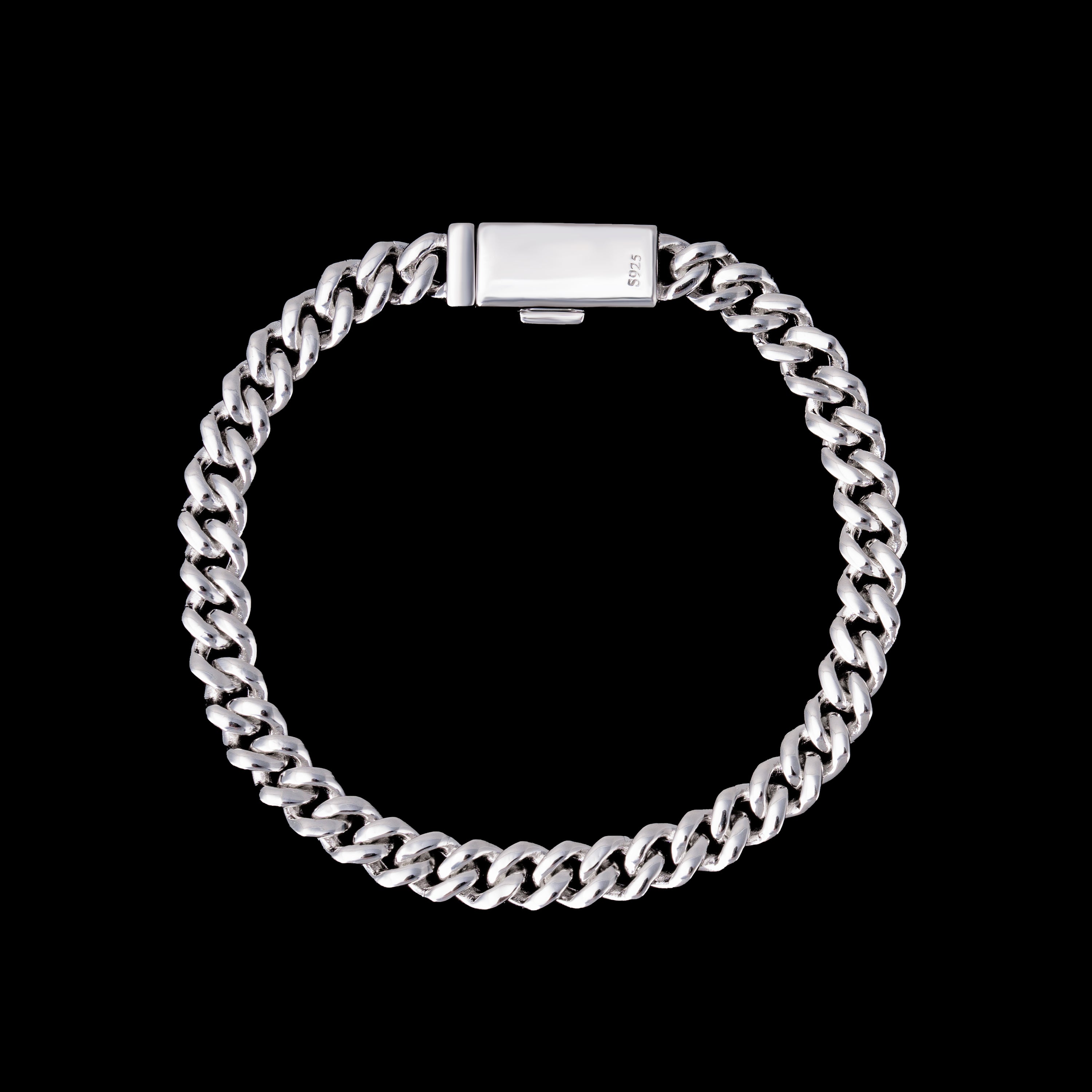 6.5MM 1 Row Stone Cuban Chain Moissanite Necklace & Bracelet – product view