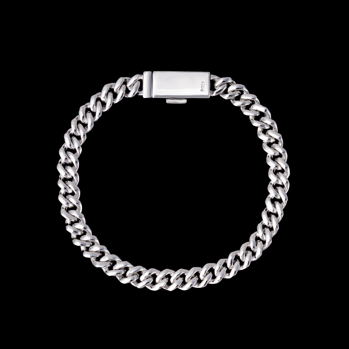 6.5MM 1 Row Stone Cuban Chain Moissanite Necklace & Bracelet – product view