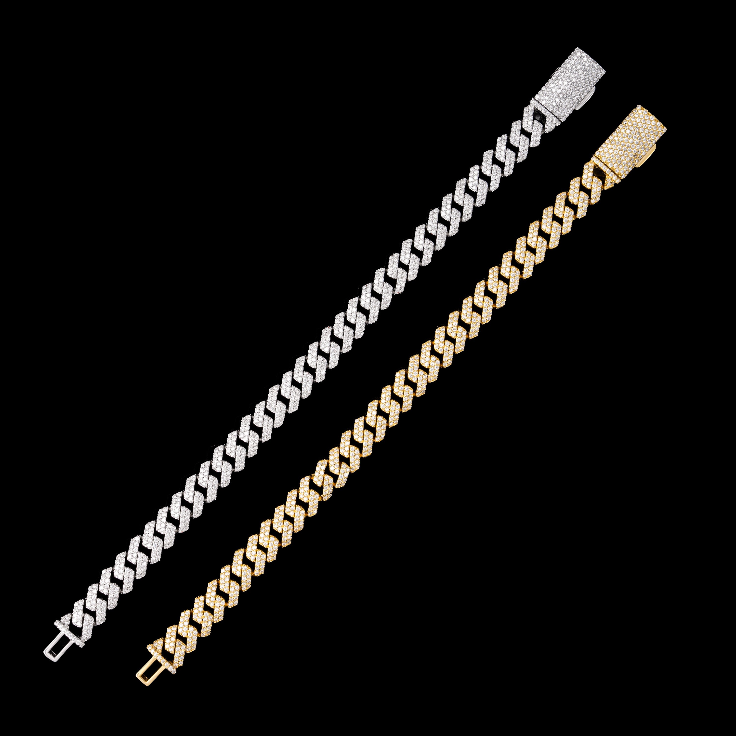 10MM 2 Row Iced Out Moissanite Cuban Chain Necklace & Bracelet – product view