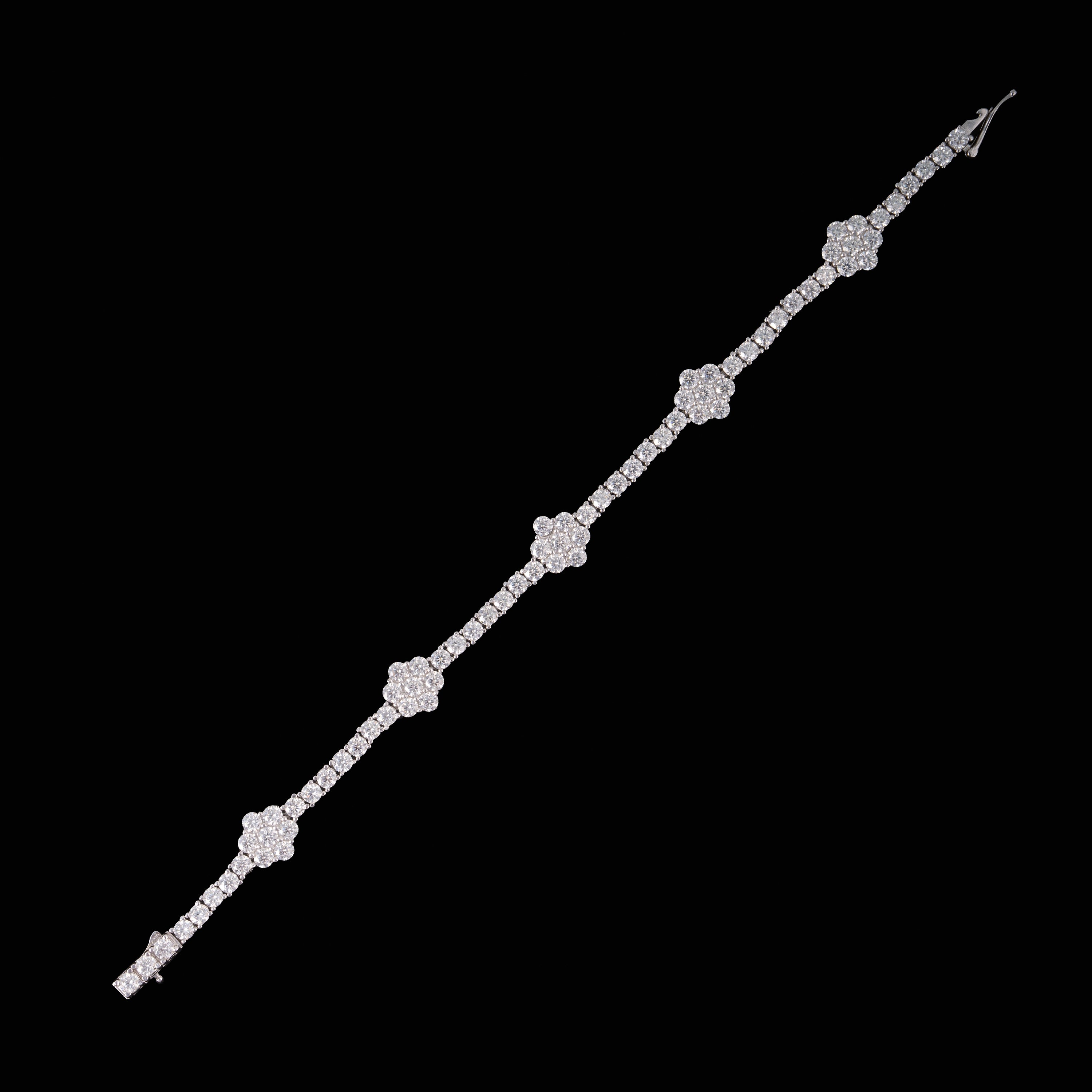 3MM Double Row Tennis Bracelet – Iced Out Moissanite – alternate product view 2