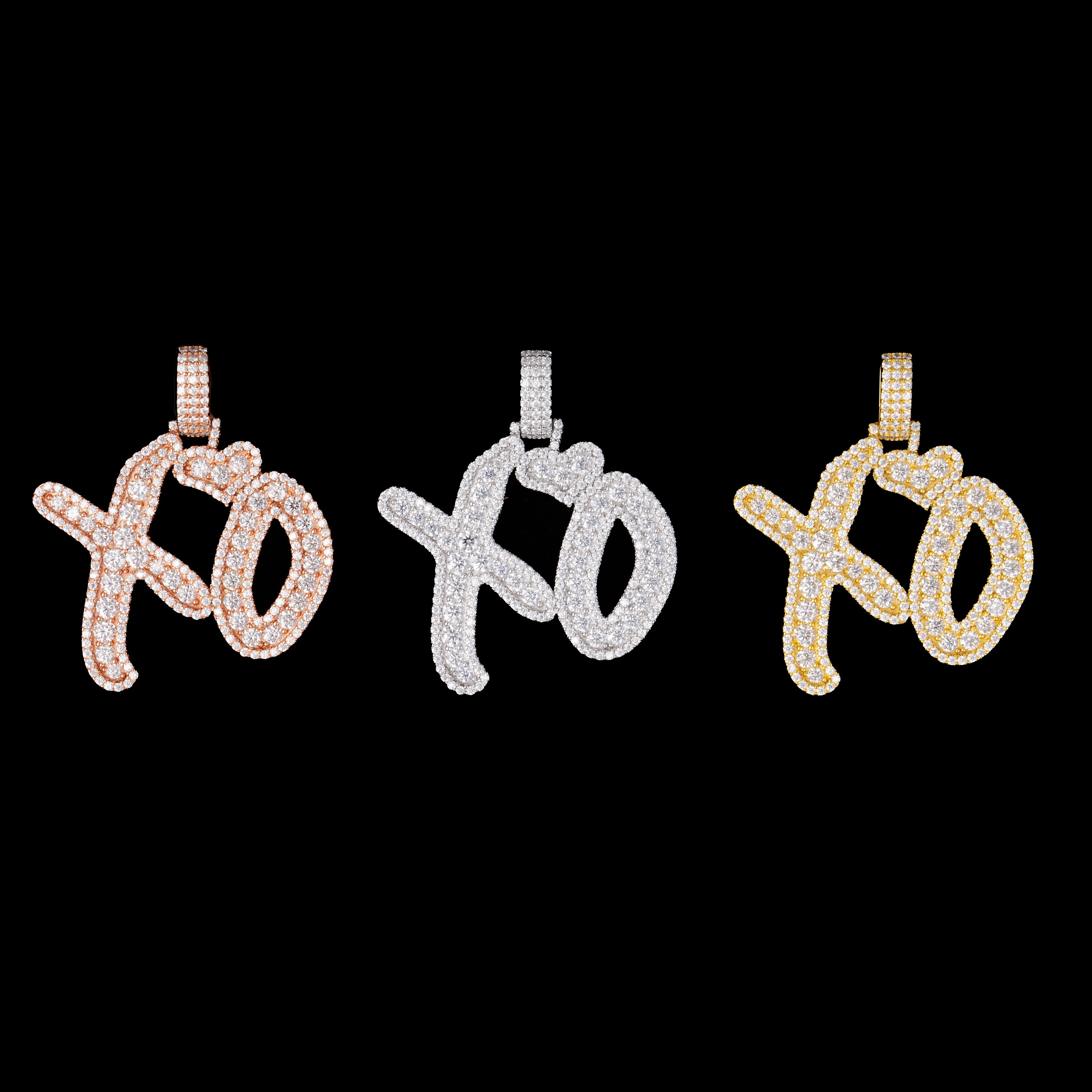 Moissanite XO Heart Shape Letter Pendant by Sommarnox
