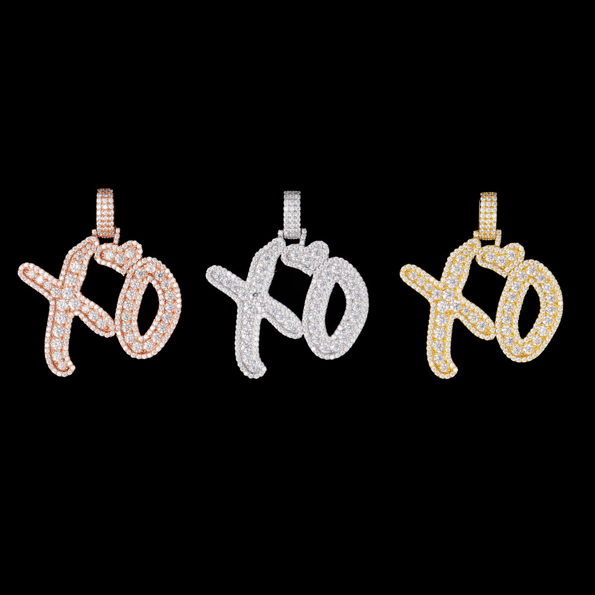 Moissanite XO Heart Shape Letter Pendant by Sommarnox