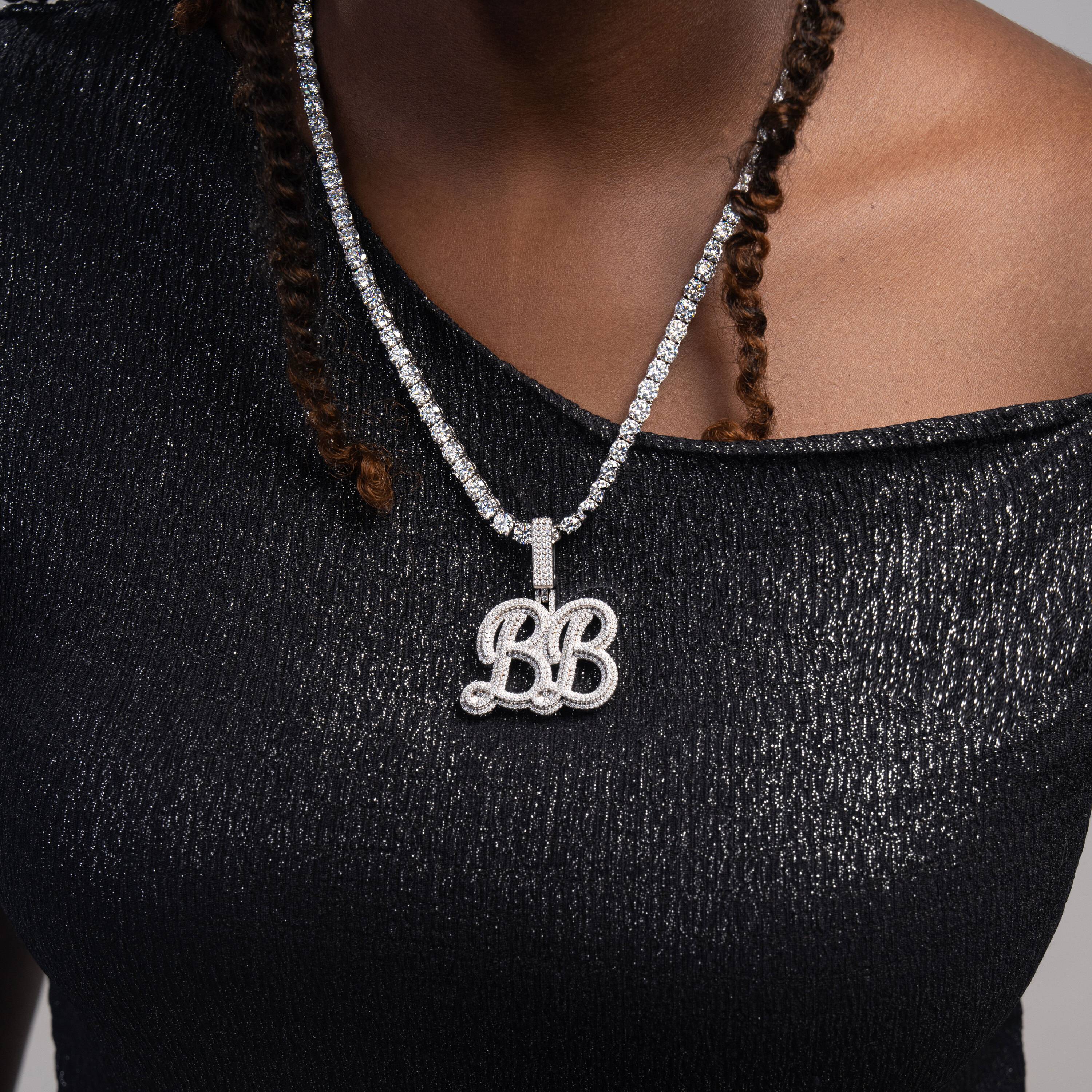 Custom Hip Hop Moissanite “BB” Pendant by Sommarnox