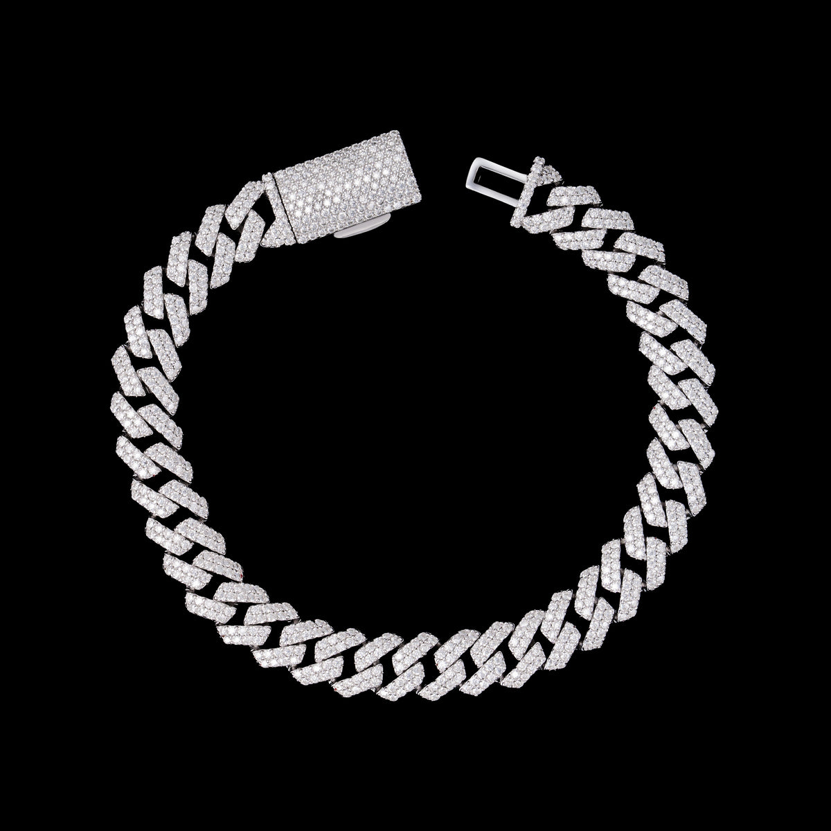 10MM 2 Row Iced Out Moissanite Cuban Chain Necklace & Bracelet – product view