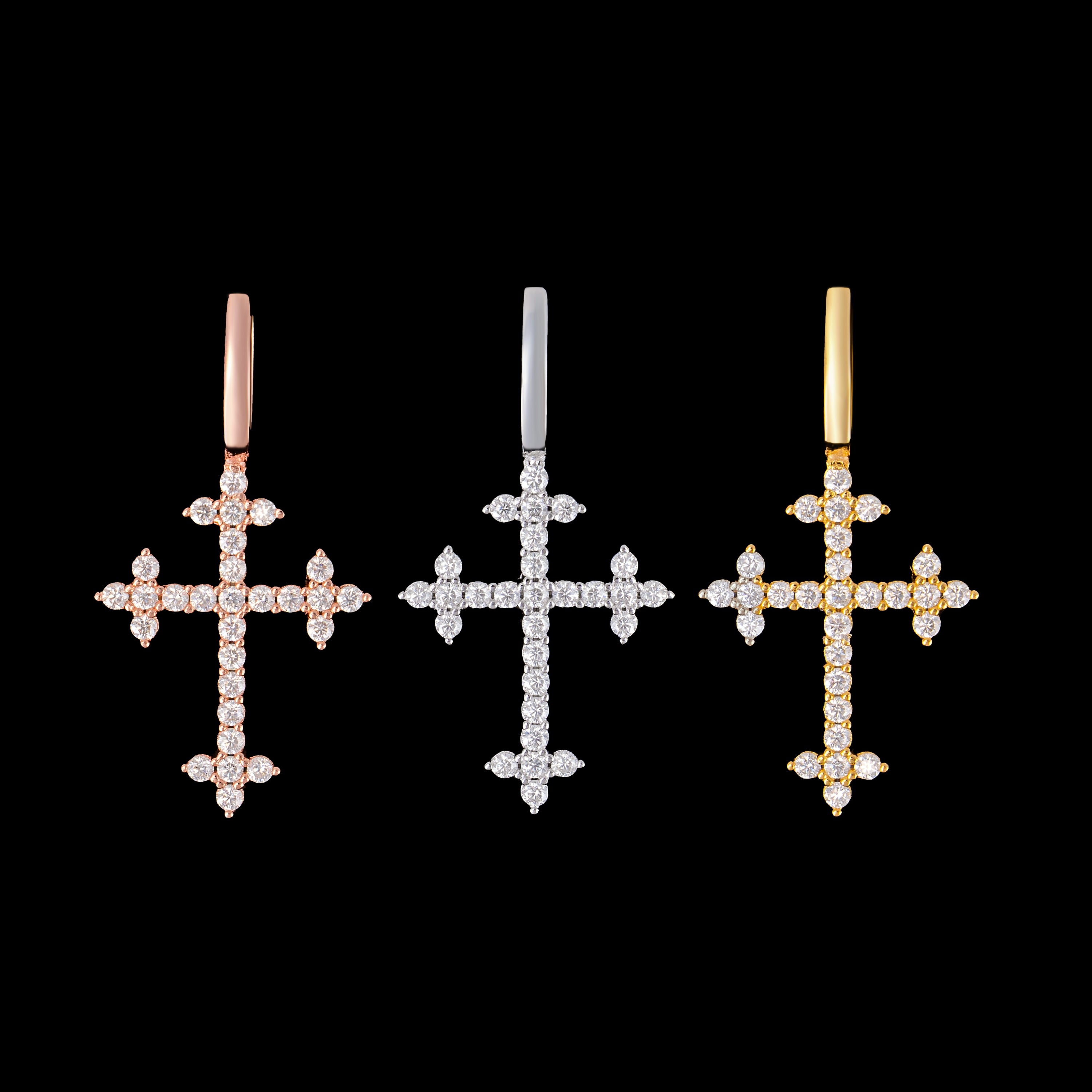 Moissanite Round Cross Pendant by Sommarnox