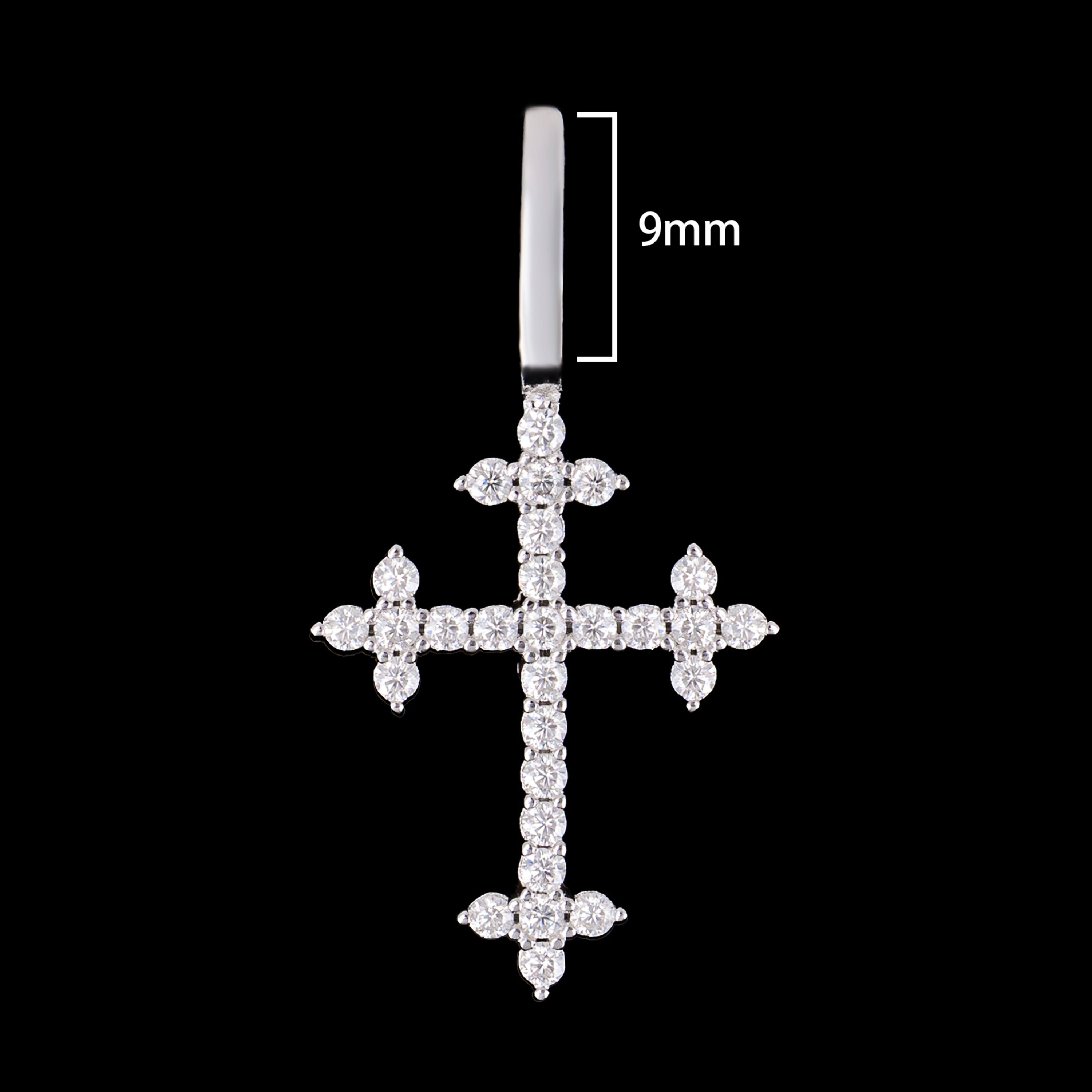 Moissanite Round Cross Pendant – alternate product view 4