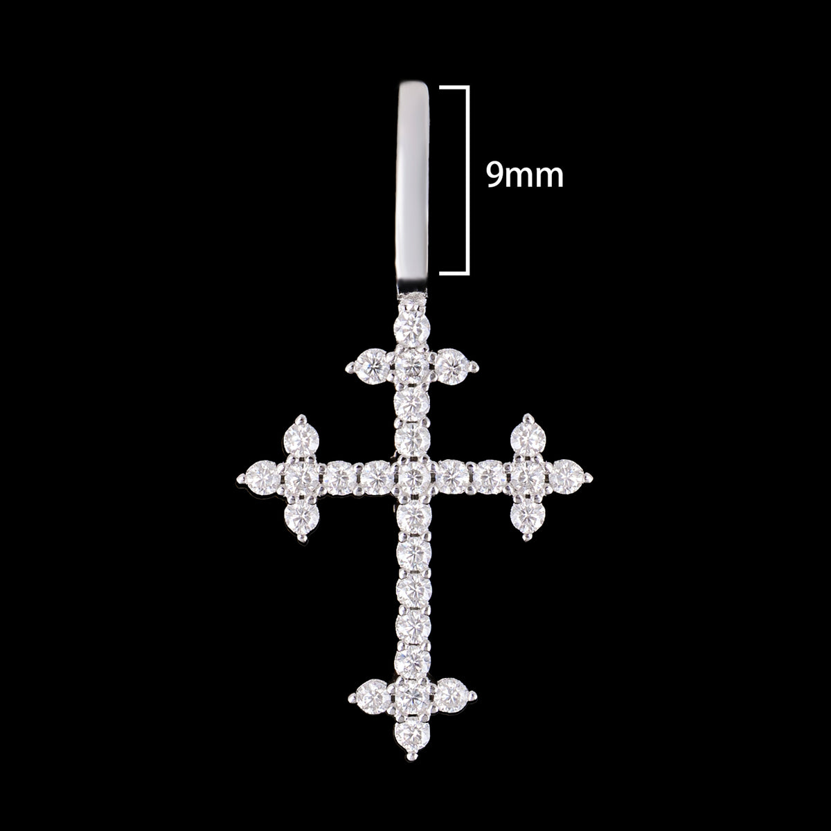Moissanite Round Cross Pendant – alternate product view 4