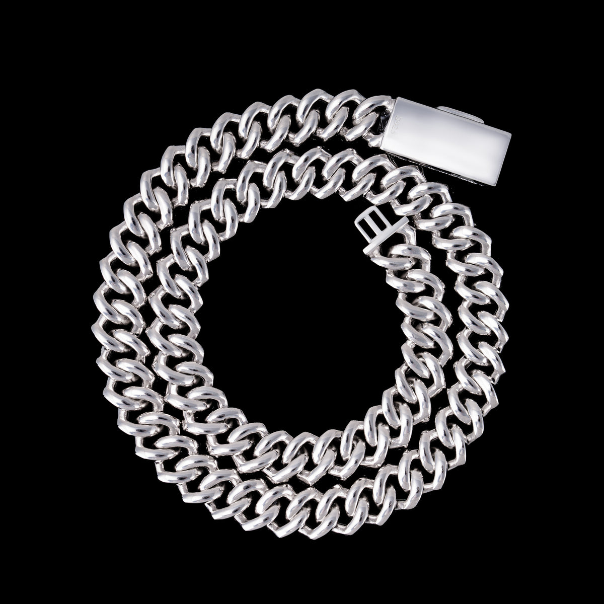 15MM 4 Row Moissanite Stone Cuban Chain Bracelet – product view