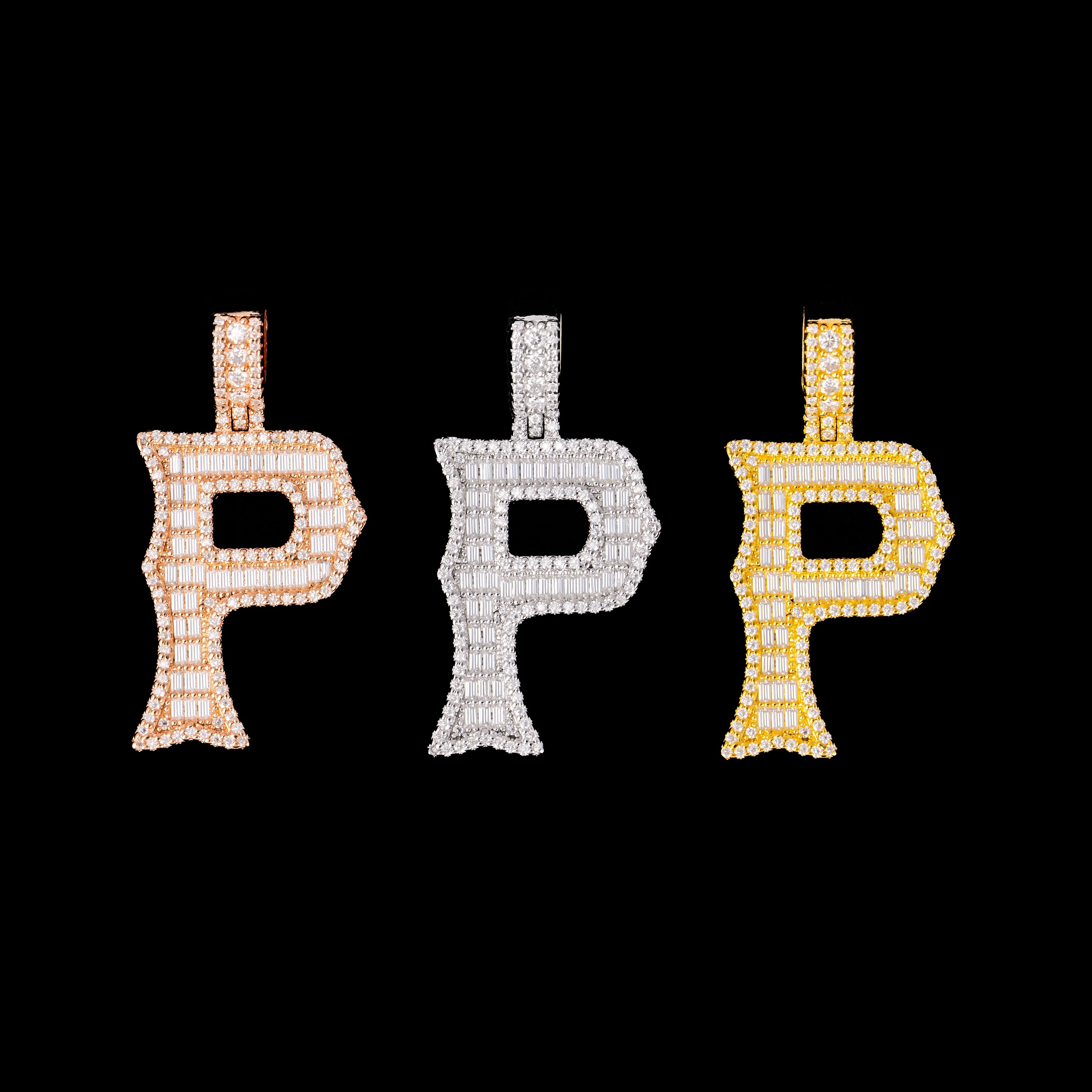 Moissanite letter pendant