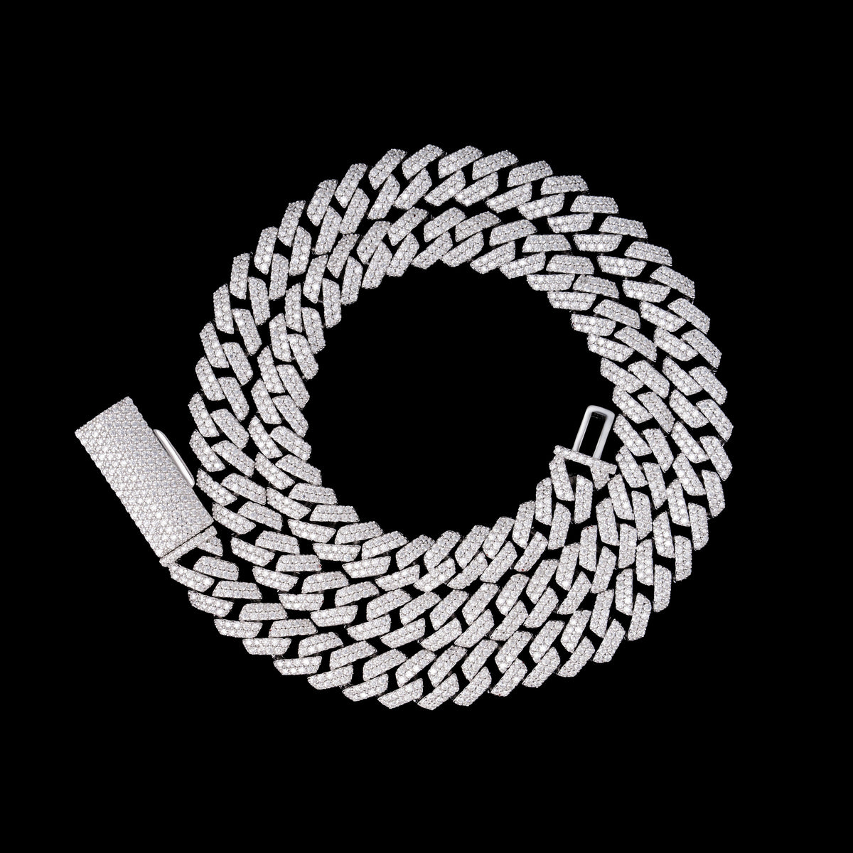 10MM 2 Row Iced Out Moissanite Cuban Chain Necklace & Bracelet – product view