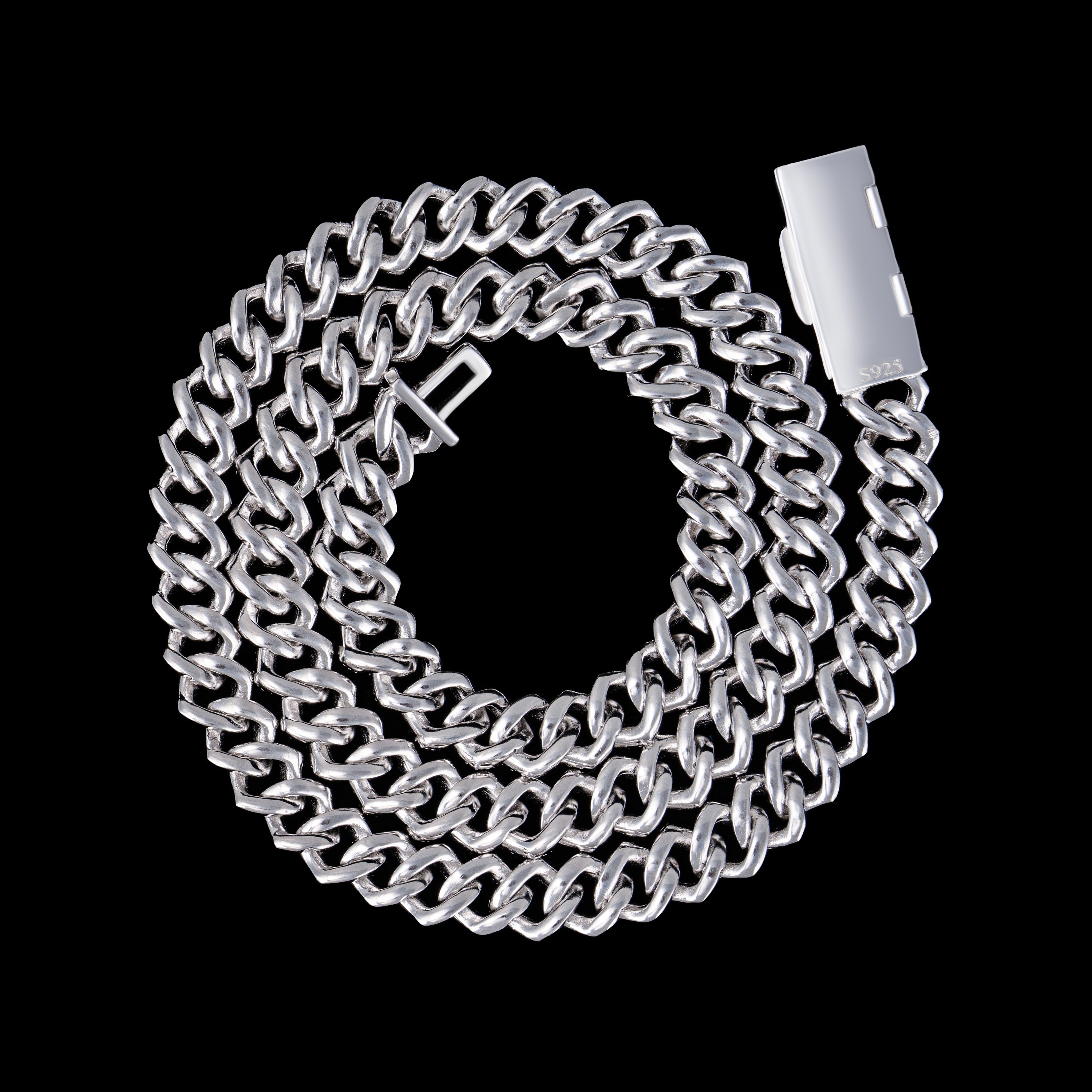 10MM 2 Row Iced Out Moissanite Cuban Chain Necklace & Bracelet – product view