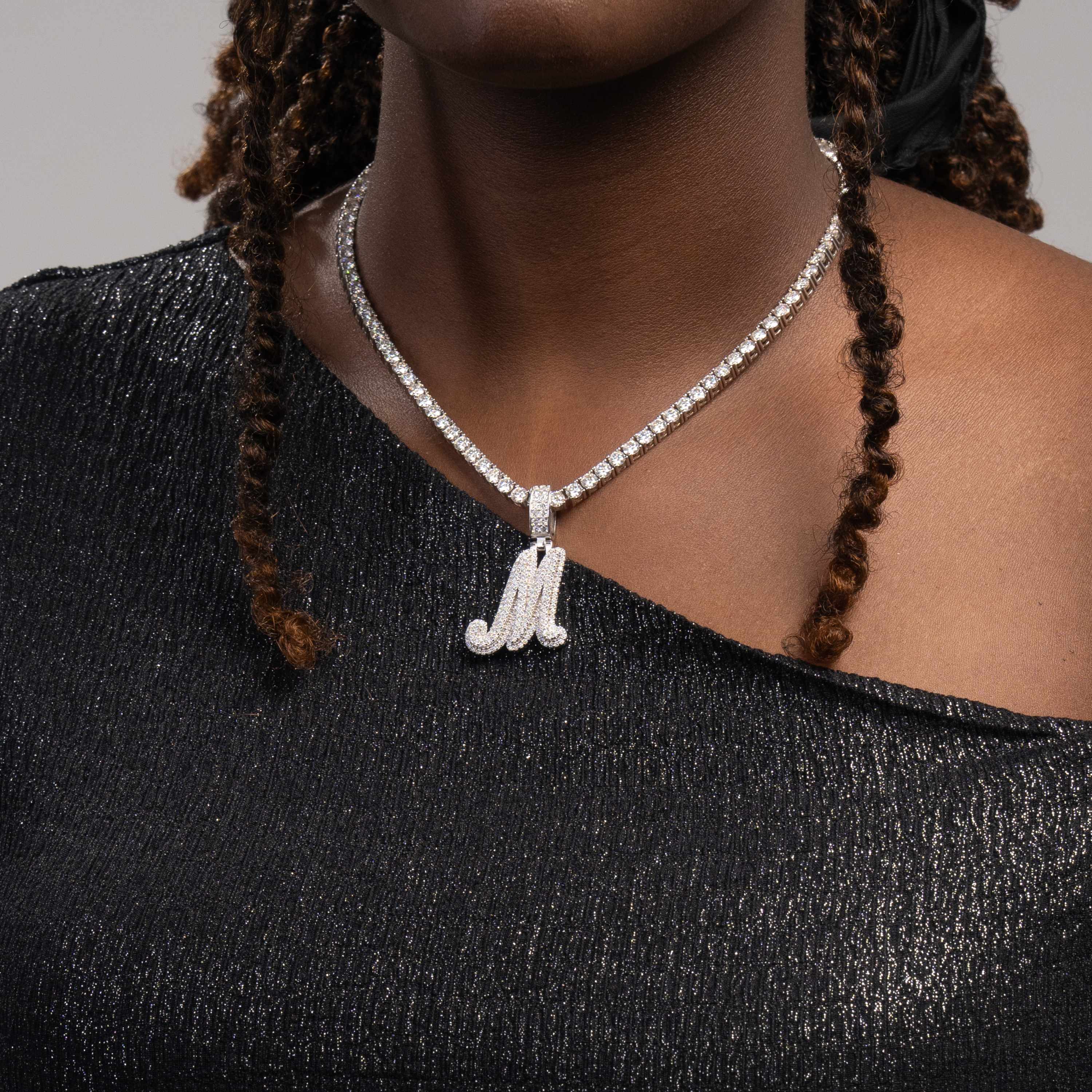 Iced Out Initial Pendant – Moissanite Letter Pendant by Sommarnox