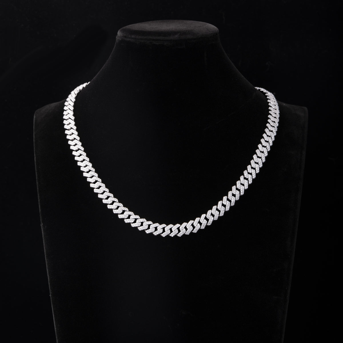 10MM 2 Row Iced Out Moissanite Cuban Chain Necklace & Bracelet – product view