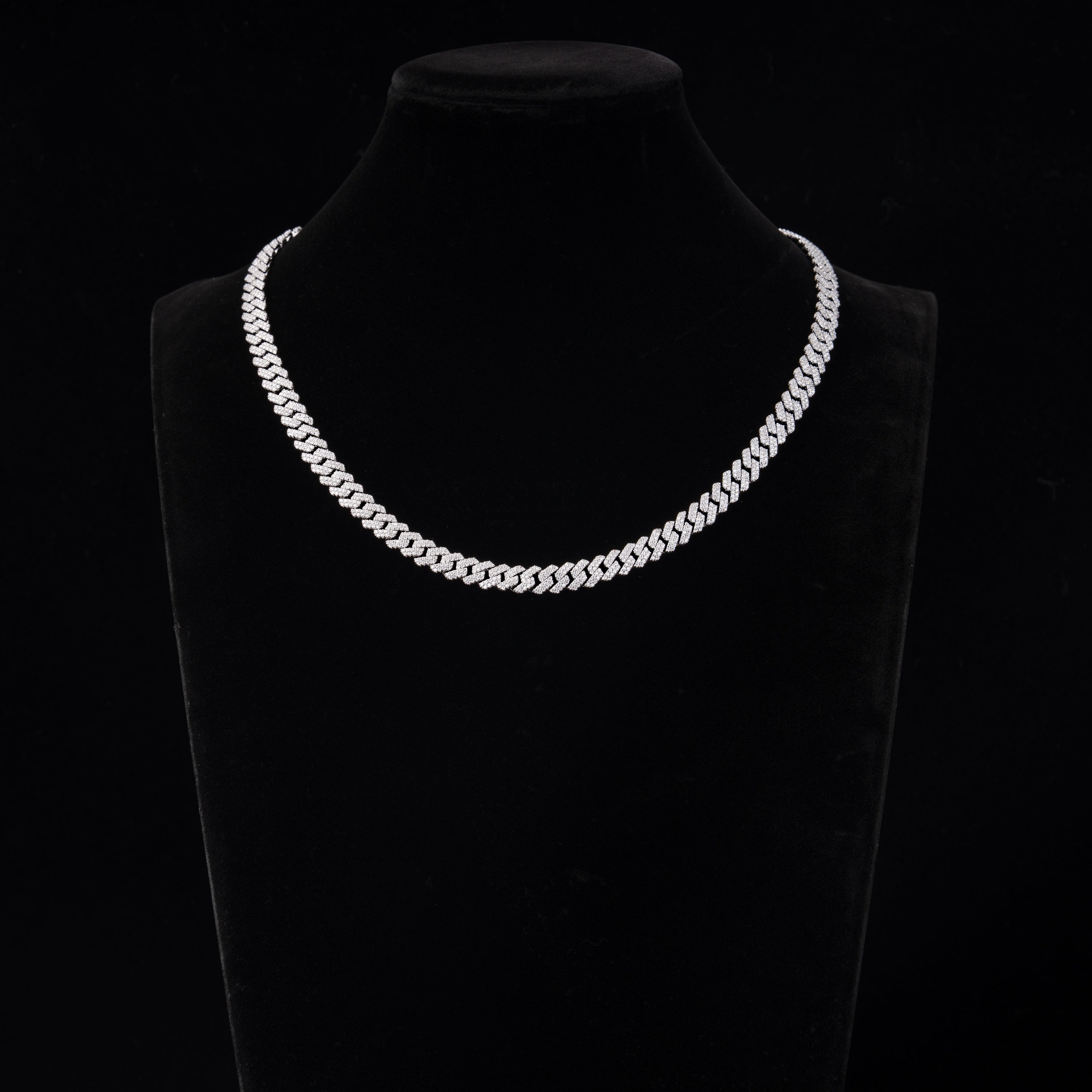 8MM 2 Row Stone Cuban Chain Moissanite Necklace & Bracelet – alternate product view 5