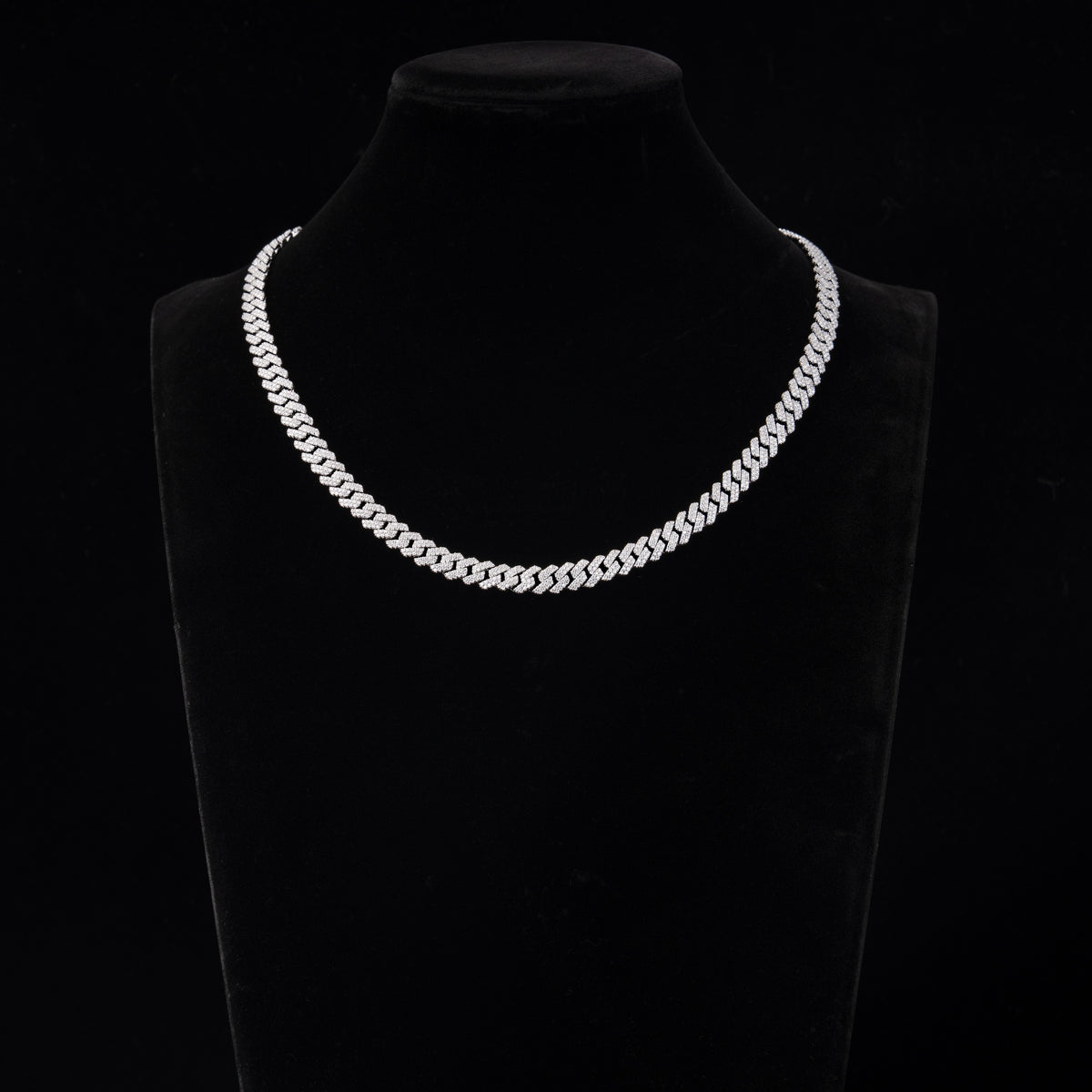 8MM 2 Row Stone Cuban Chain Moissanite Necklace & Bracelet – alternate product view 5
