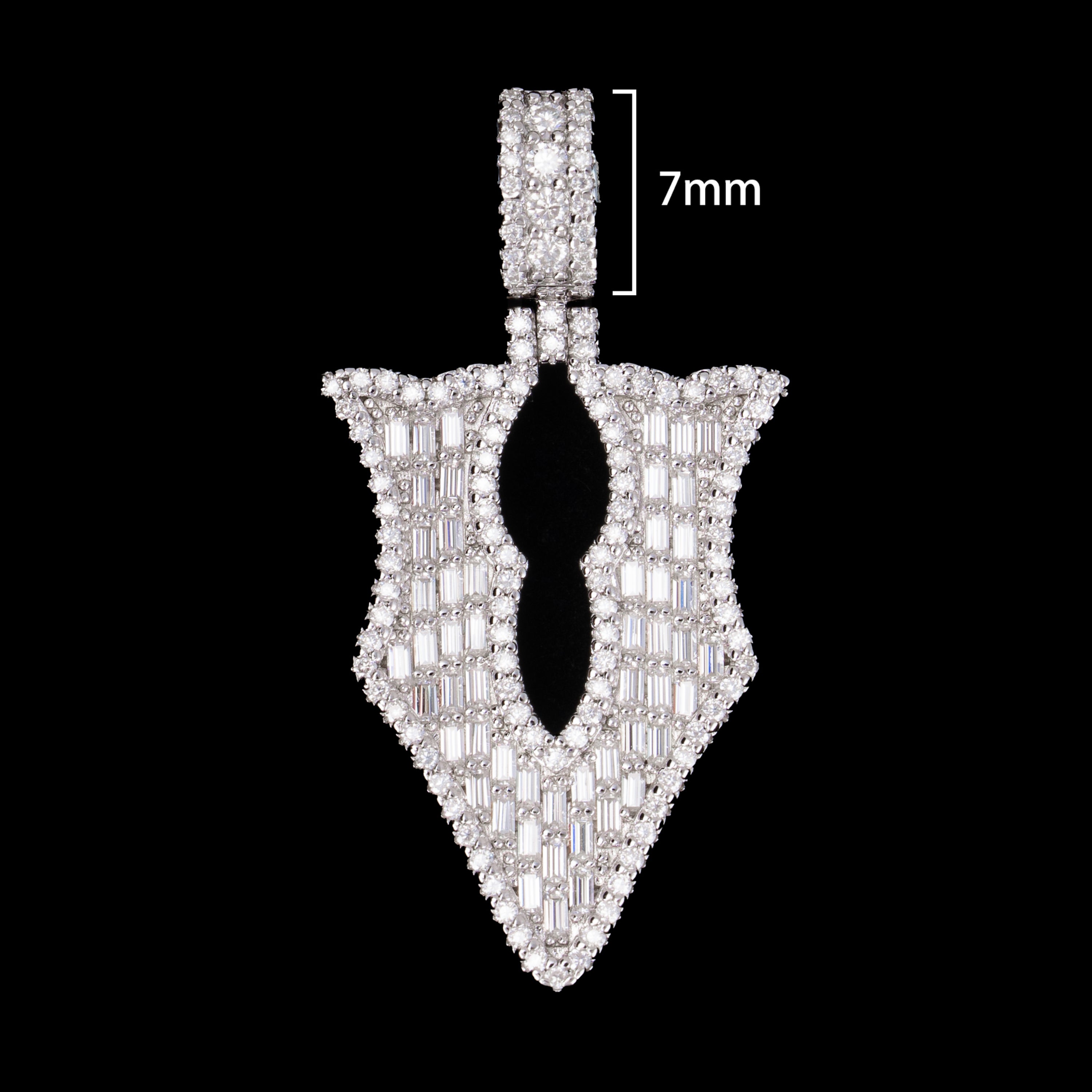 Baguette Letter Pendant – Iced Out VVS Moissanite Initial Pendant – alternate product view 18