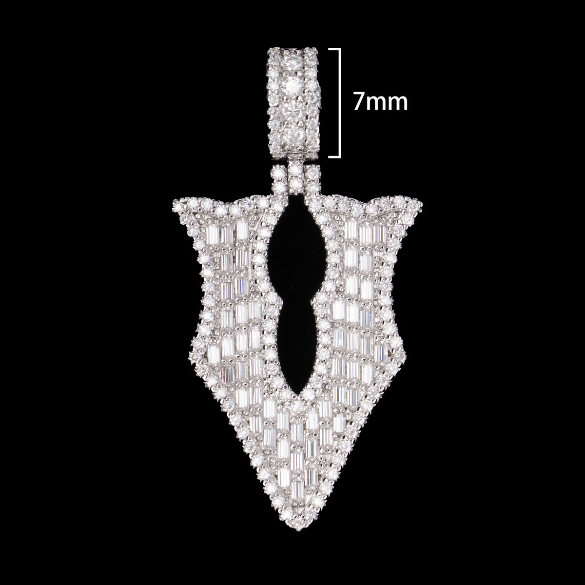 Baguette Letter Pendant – Iced Out VVS Moissanite Initial Pendant – alternate product view 18