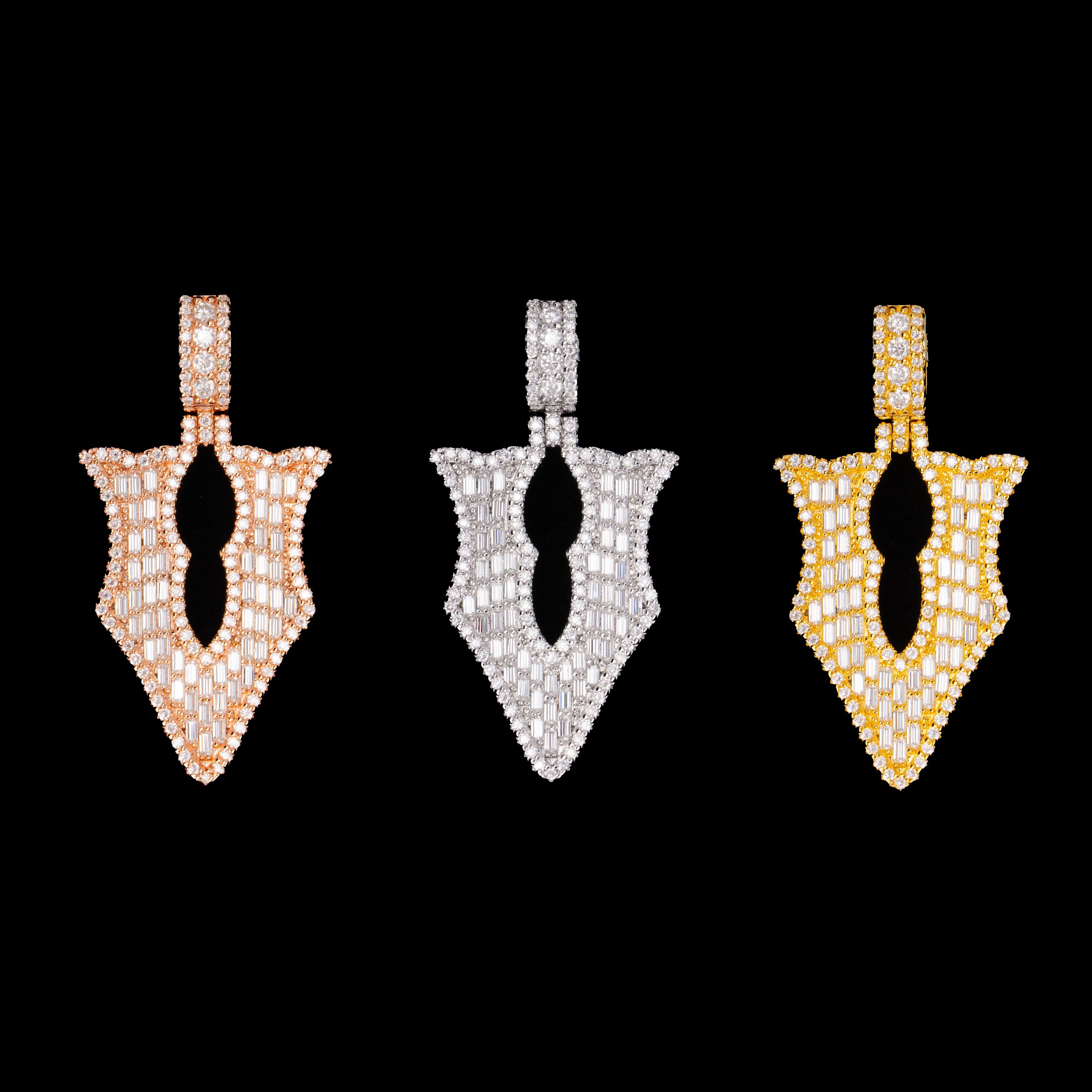 Baguette Letter Pendant – Iced Out VVS Moissanite Initial Pendant – alternate product view 6