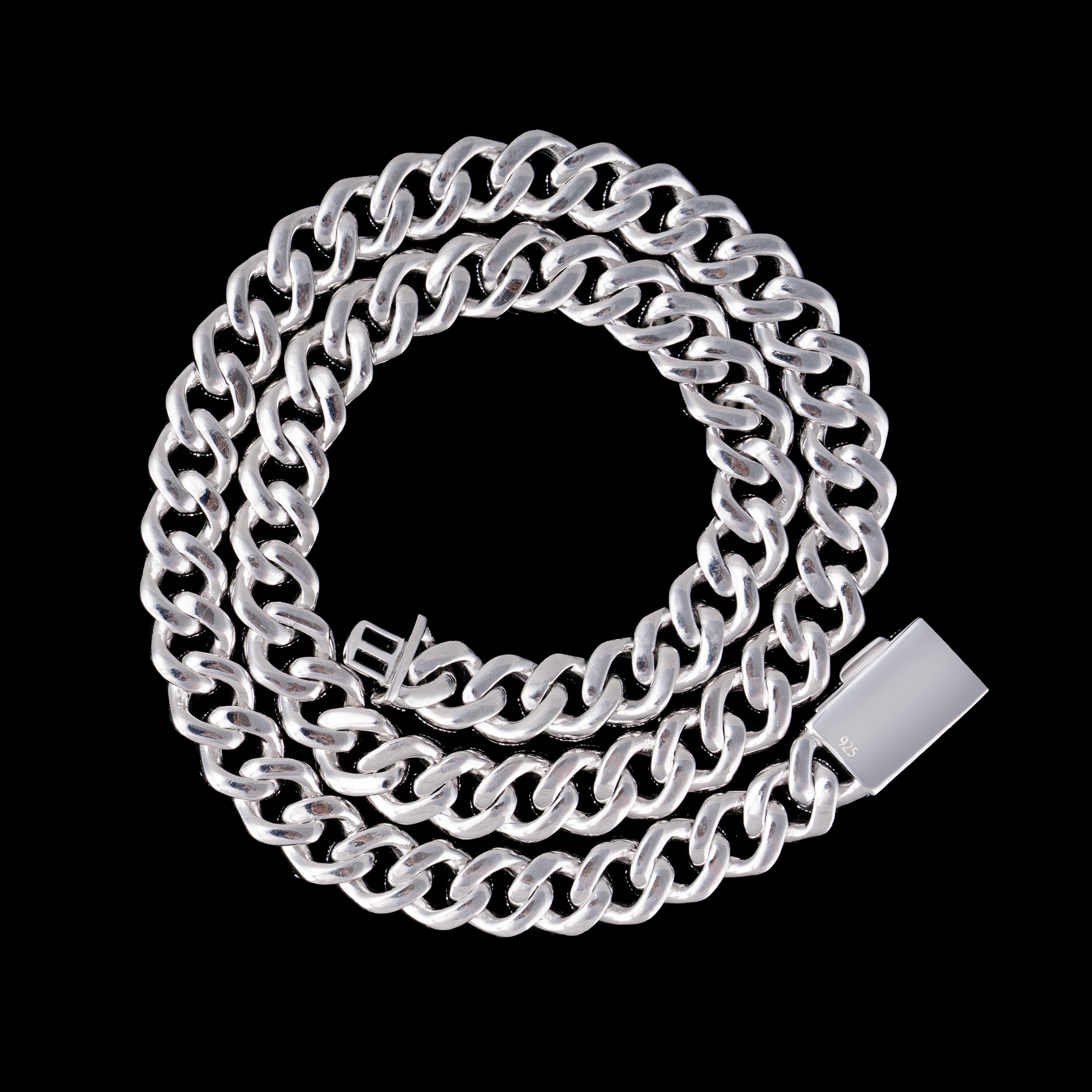12MM 2 Row Moissanite Miami Cuban Link Chain & Bracelet – product view