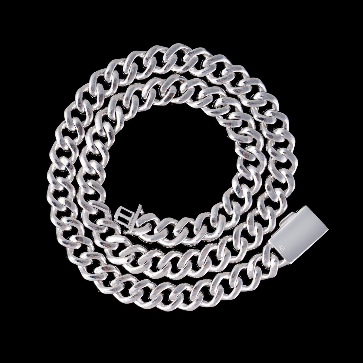 12MM 2 Row Moissanite Miami Cuban Link Chain & Bracelet – product view