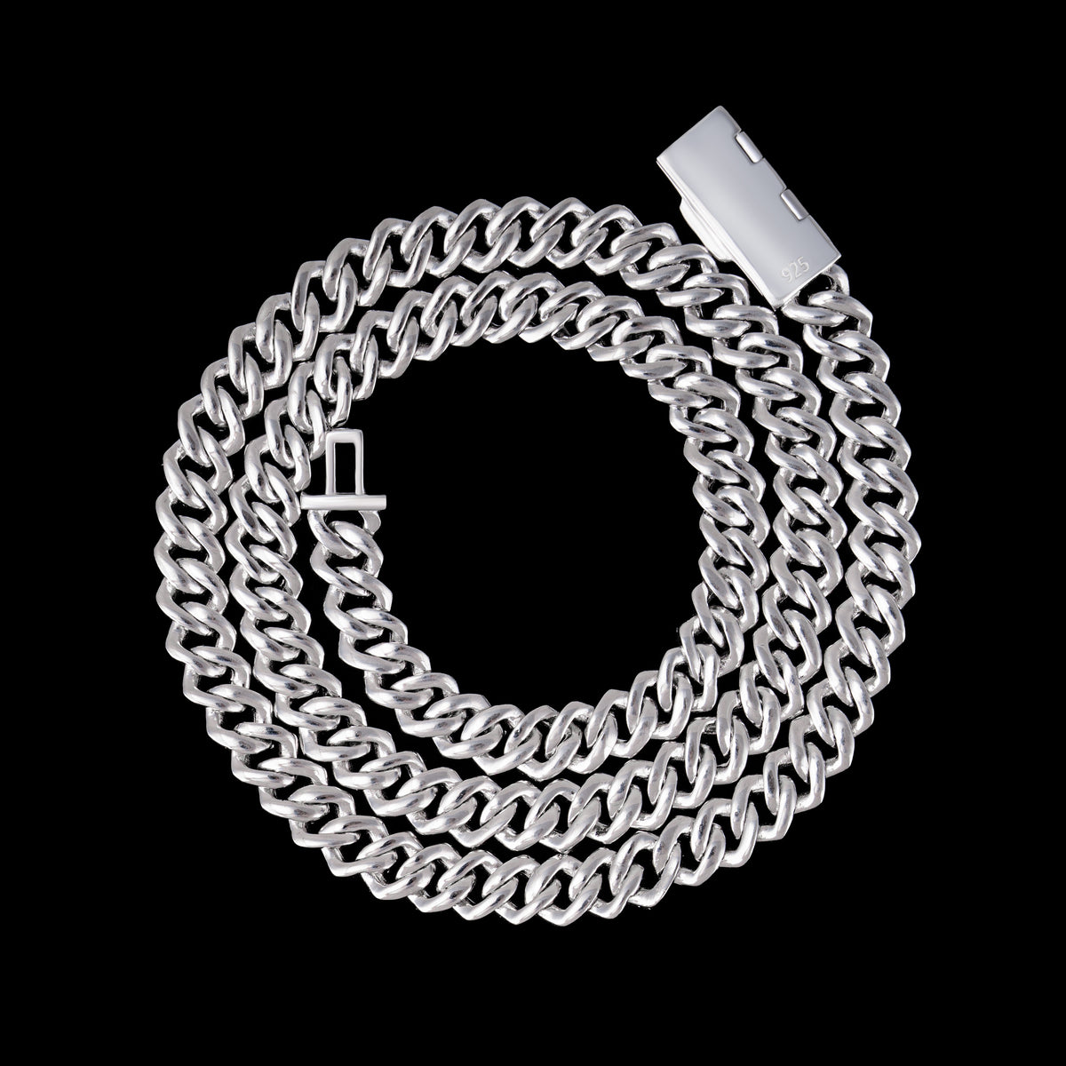 8MM 2 Row Stone Cuban Chain Moissanite Necklace & Bracelet – alternate product view 4