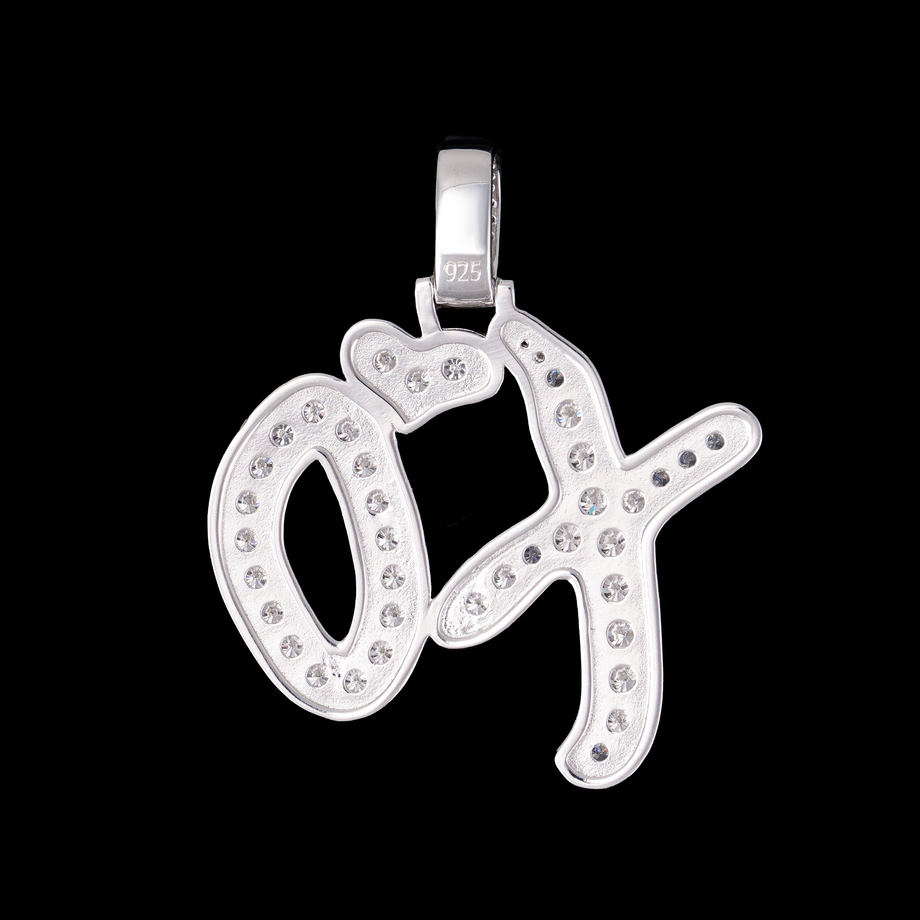 Moissanite XO Heart Shape Letter Pendant – alternate product view 4