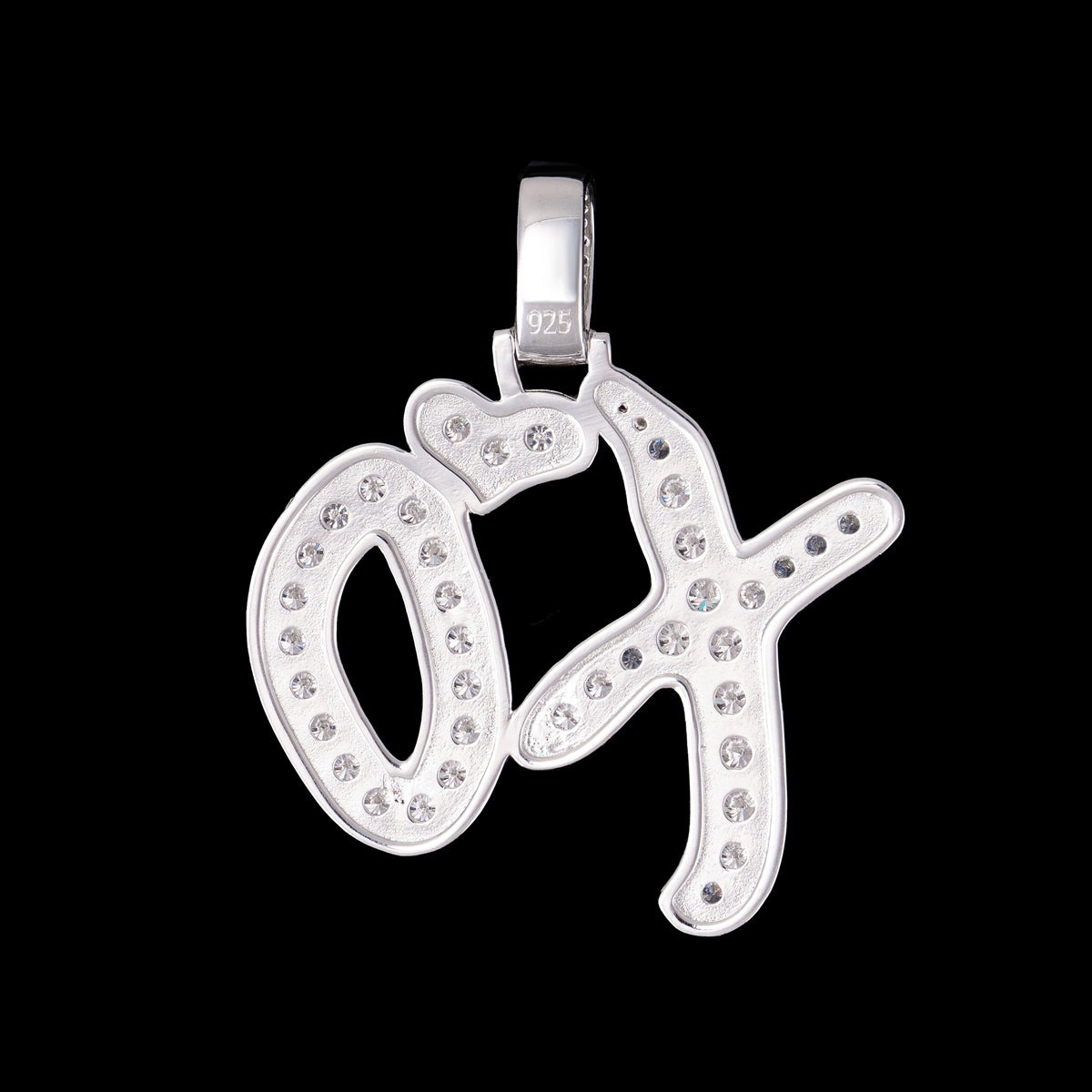 Moissanite XO Heart Shape Letter Pendant – alternate product view 4