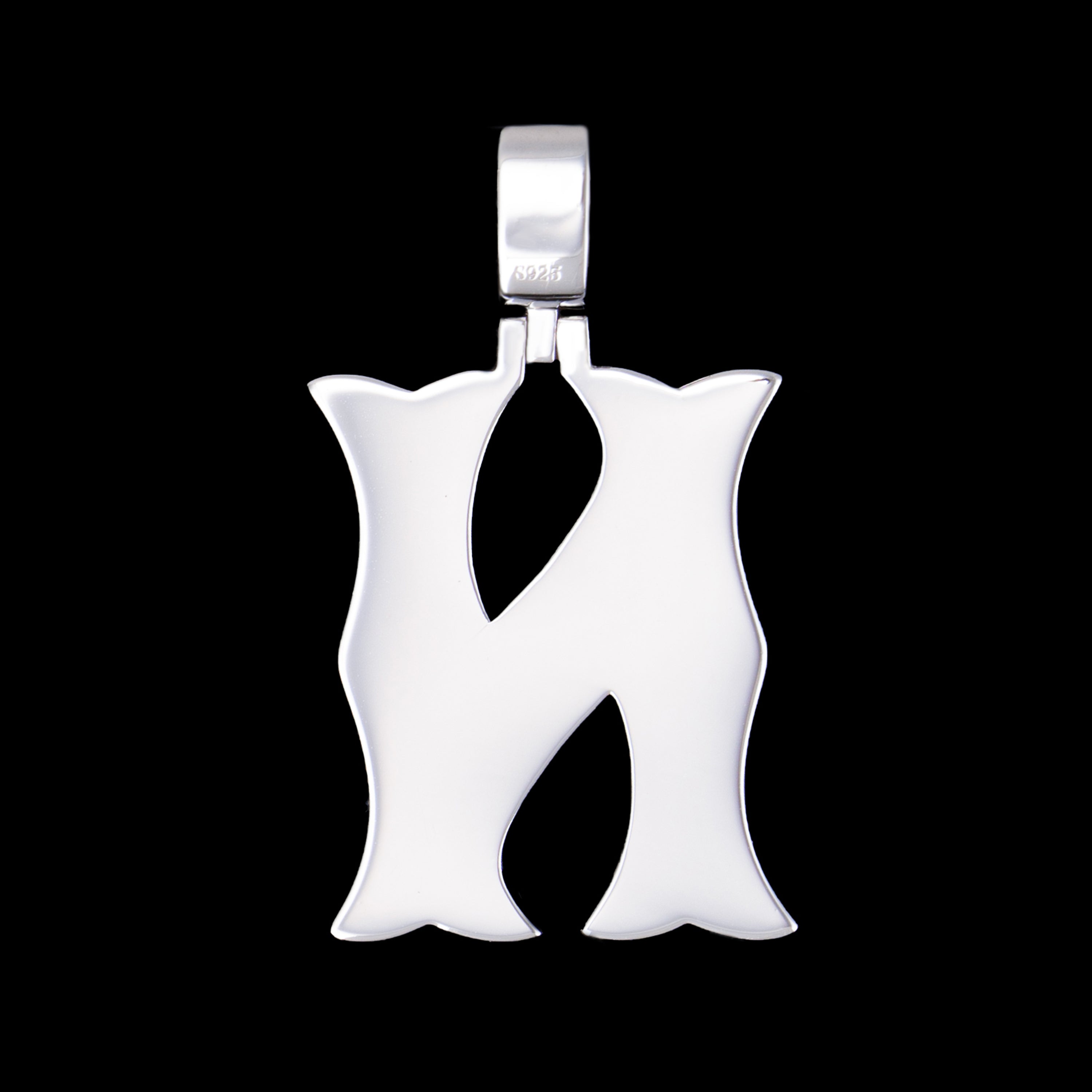 Baguette Letter Pendant – Iced Out VVS Moissanite Initial Pendant – alternate product view 15