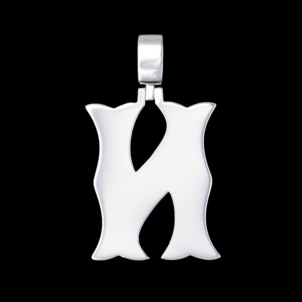 Baguette Letter Pendant – Iced Out VVS Moissanite Initial Pendant – alternate product view 15
