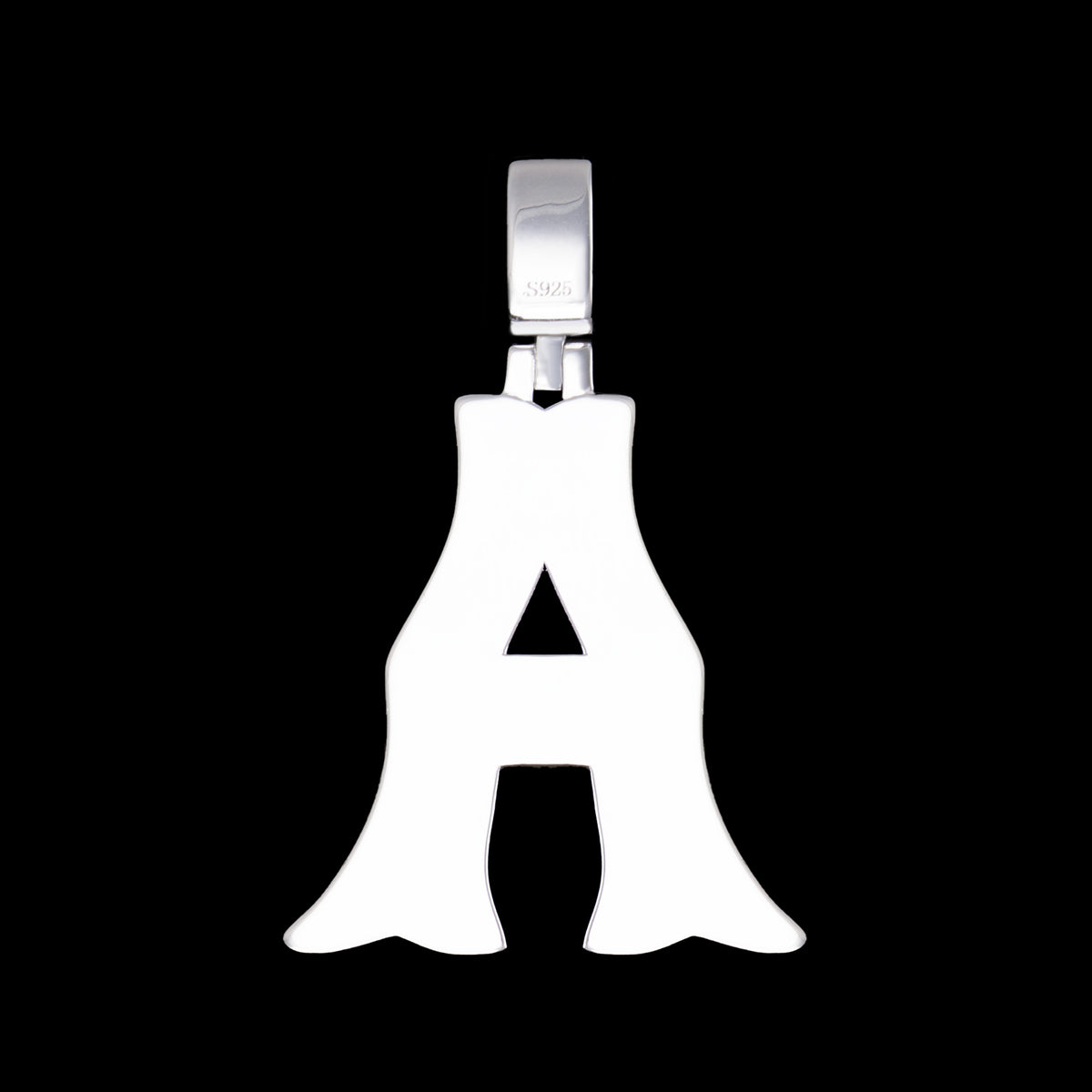 Baguette Letter Pendant – Iced Out VVS Moissanite Initial Pendant – alternate product view 9