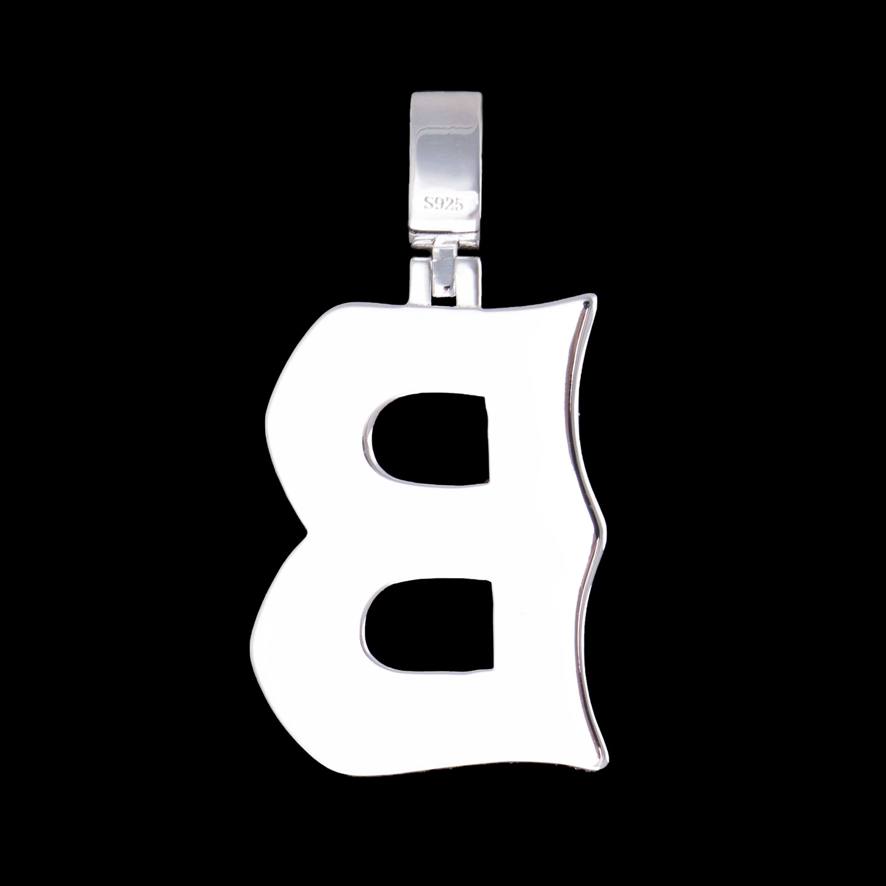 Baguette Letter Pendant – Iced Out VVS Moissanite Initial Pendant – alternate product view 11